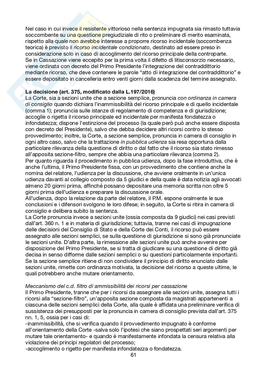 Riassunto esame Diritto processuale civile, Prof. Vincre Simonetta Maria Pia, libro consigliato Corso di diritto processuale civile , Mandrioli, Carratta Pag. 61