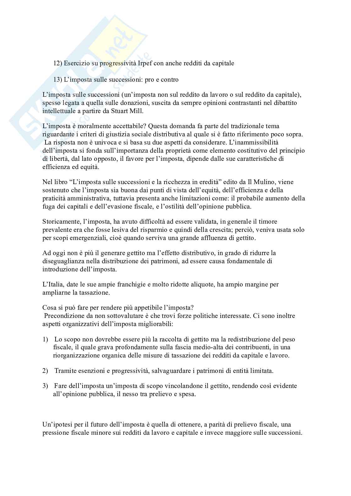 Esercitazione secondo modulo esame Scienza delle finanze  Pag. 6