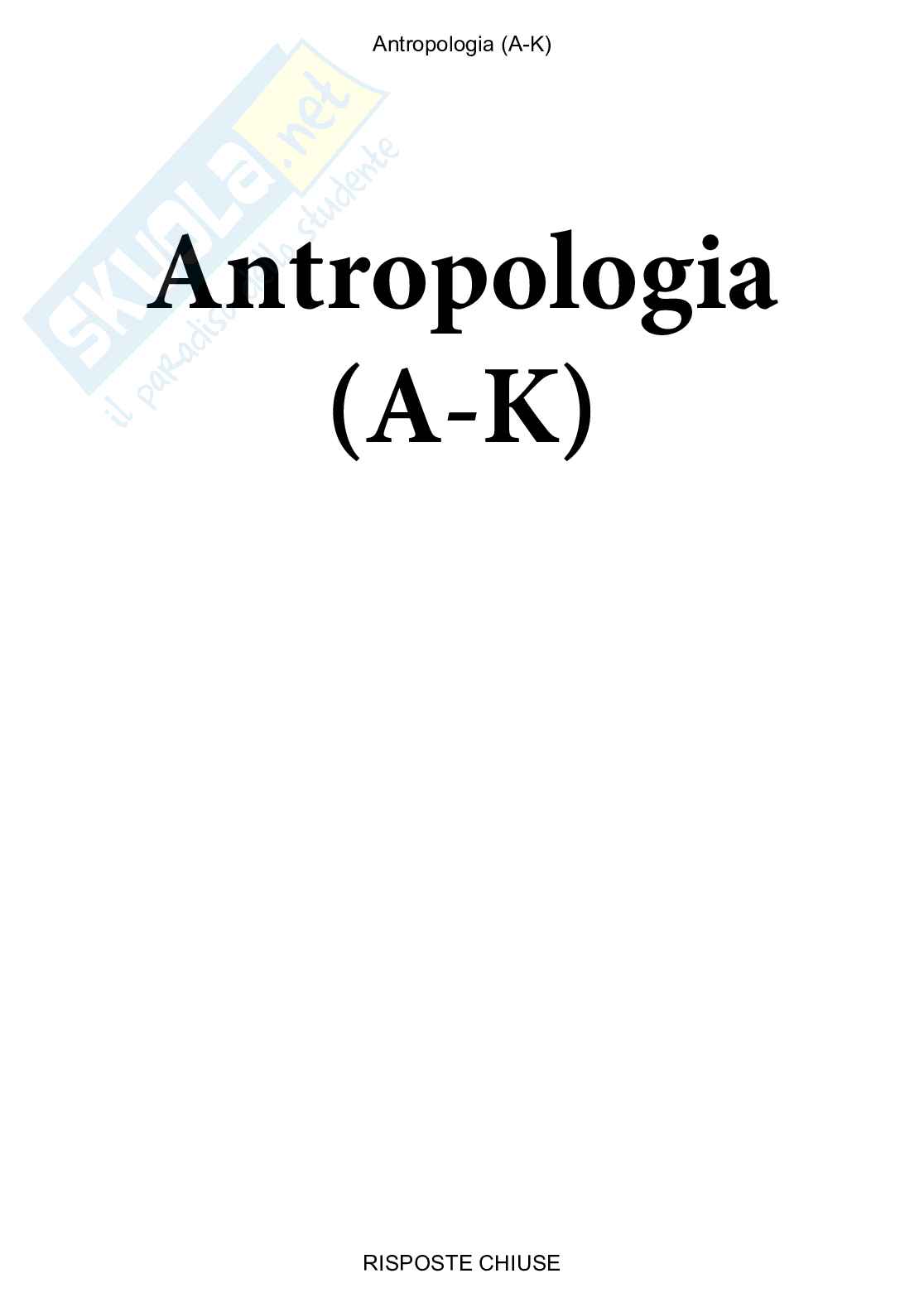 Antropologia, AK - Paniere compilato Pag. 1