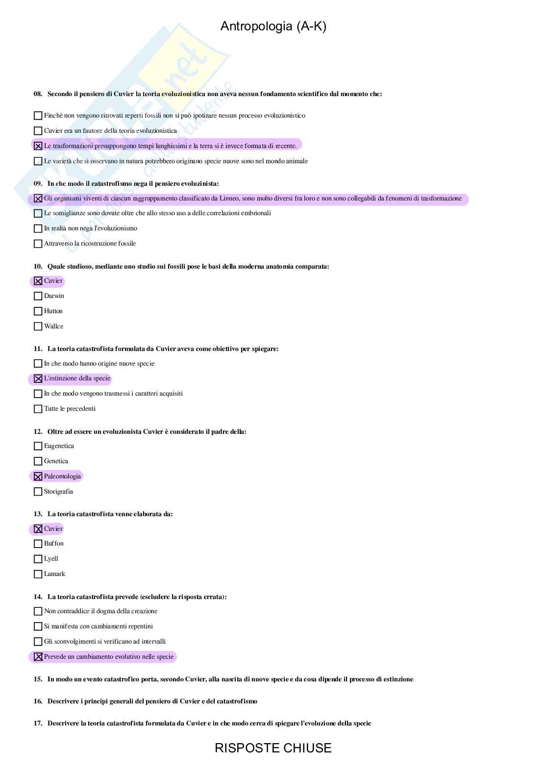 Antropologia, AK - Paniere compilato Pag. 16