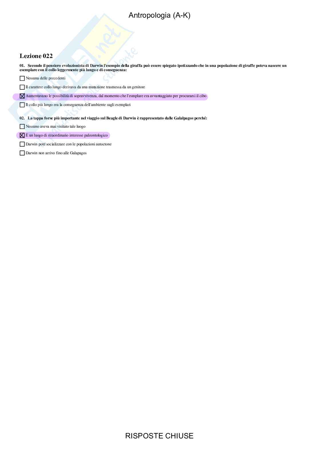 Antropologia, AK - Paniere compilato Pag. 26