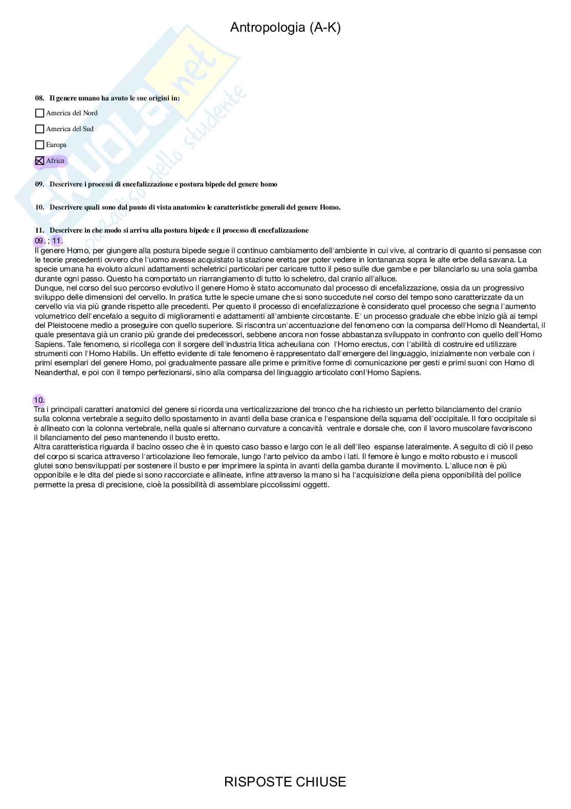 Antropologia, AK - Paniere compilato Pag. 46