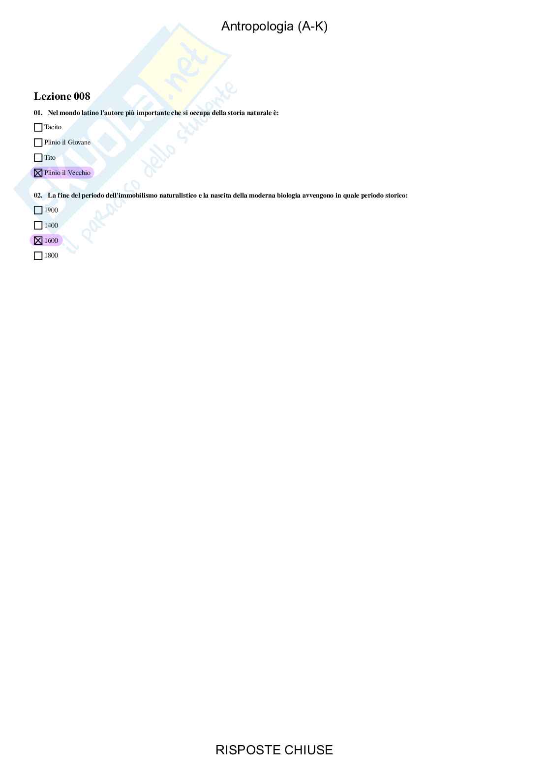 Antropologia, AK - Paniere compilato Pag. 6