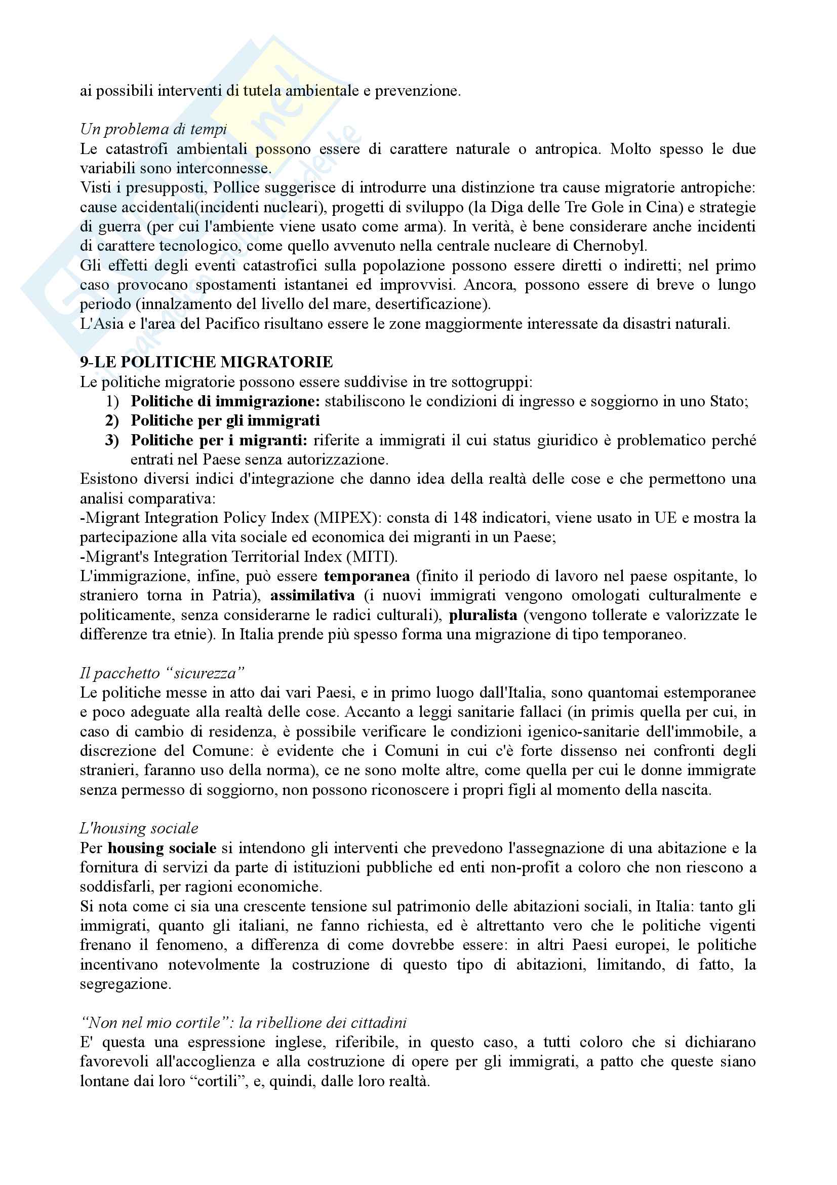 Riassunto per esame geografia umana, prof Cristaldi, testo consigliato Immigrazione e territorio. Lo spazio condiviso Pag. 11