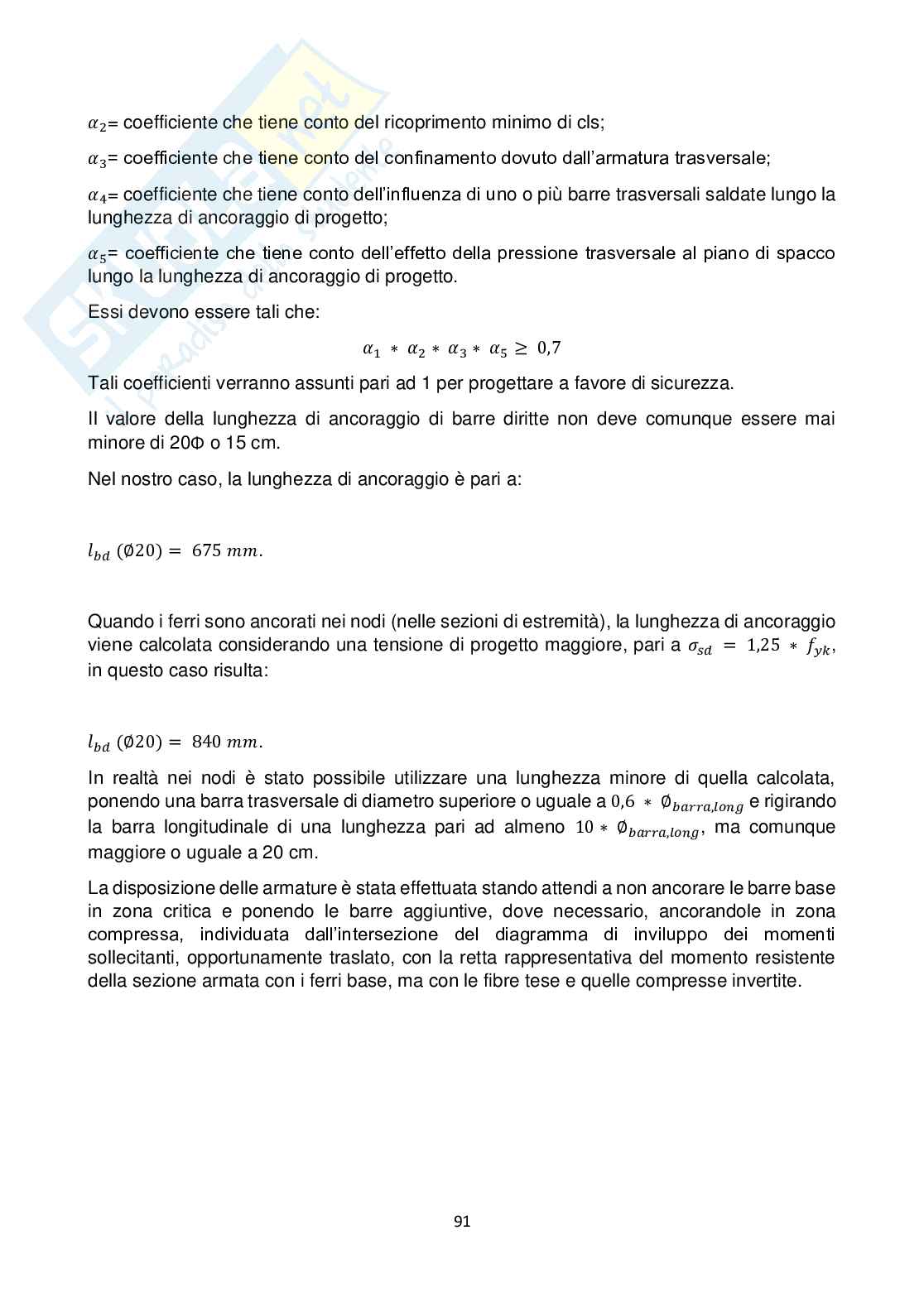 Relazione tecnica ed elaborati grafici di edificio in c.a. Pag. 91