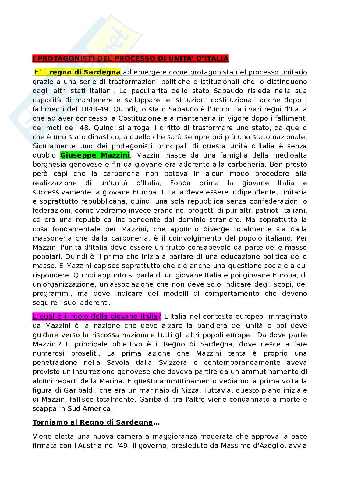 Trasformazioni culturali, sociali e politiche nell’Ottocento Pag. 1