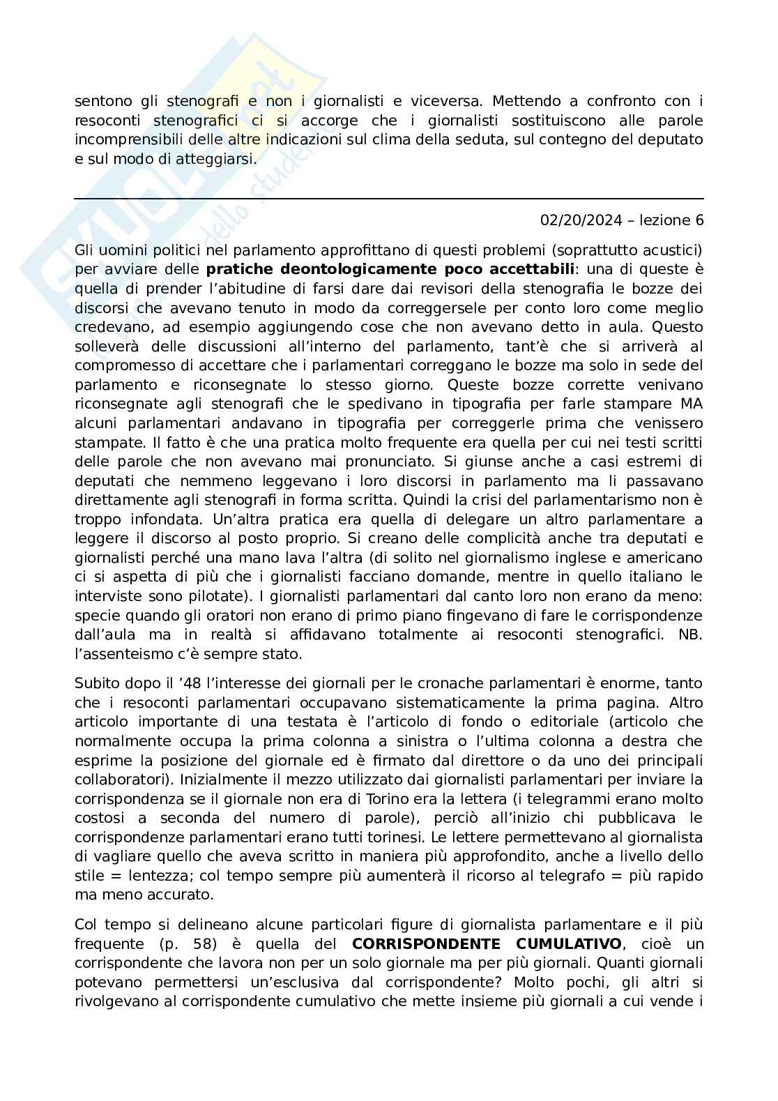 Storia del giornalismo e della comunicazione politica Pag. 21