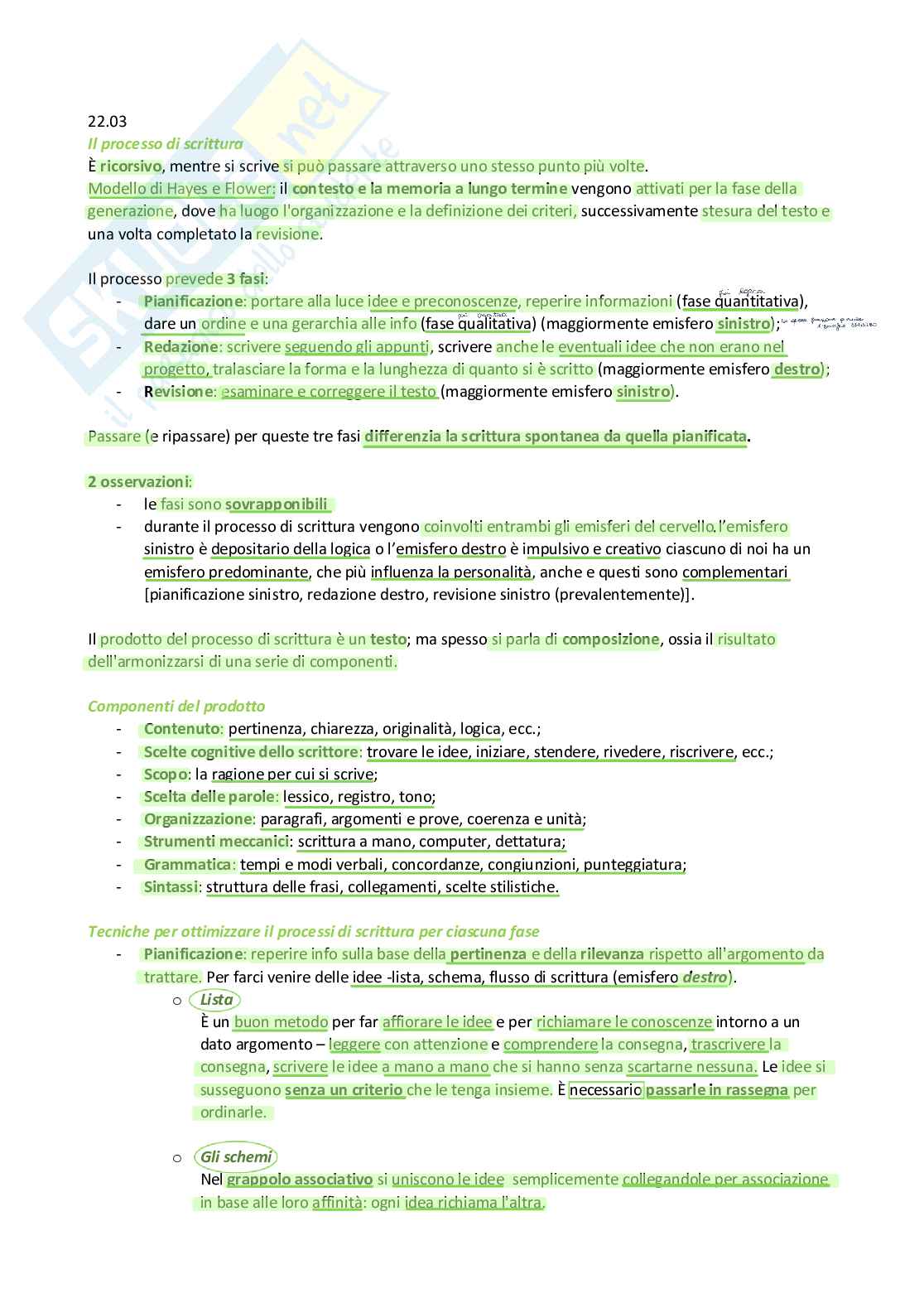 Appunti Laboratorio di scrittura e argomentazione Pag. 2