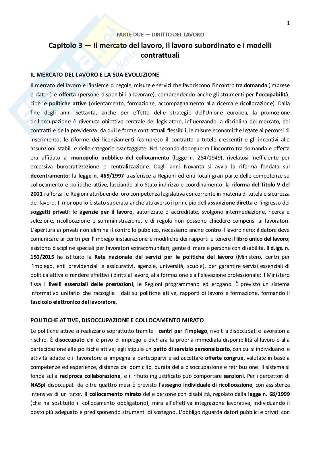 Diritto del lavoro  Pag. 1
