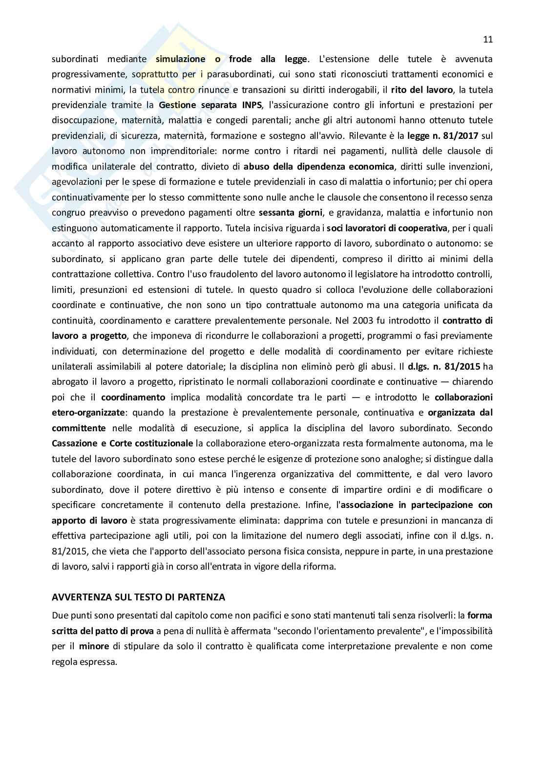 Diritto del lavoro  Pag. 11
