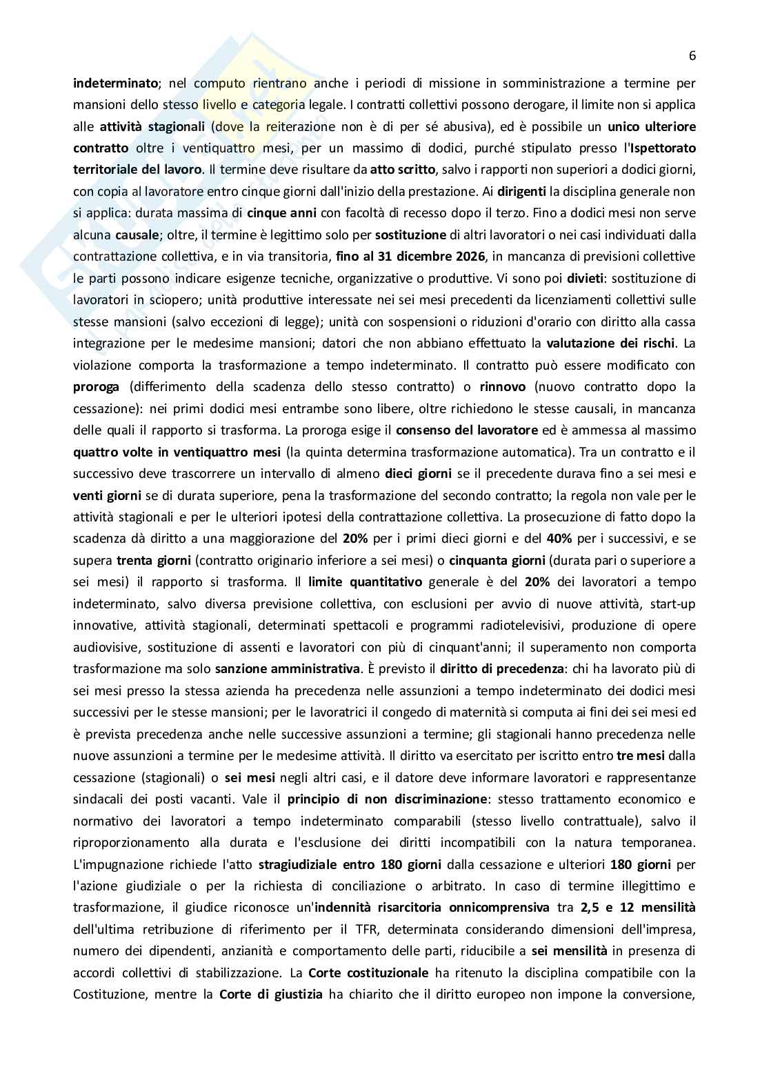 Diritto del lavoro  Pag. 6
