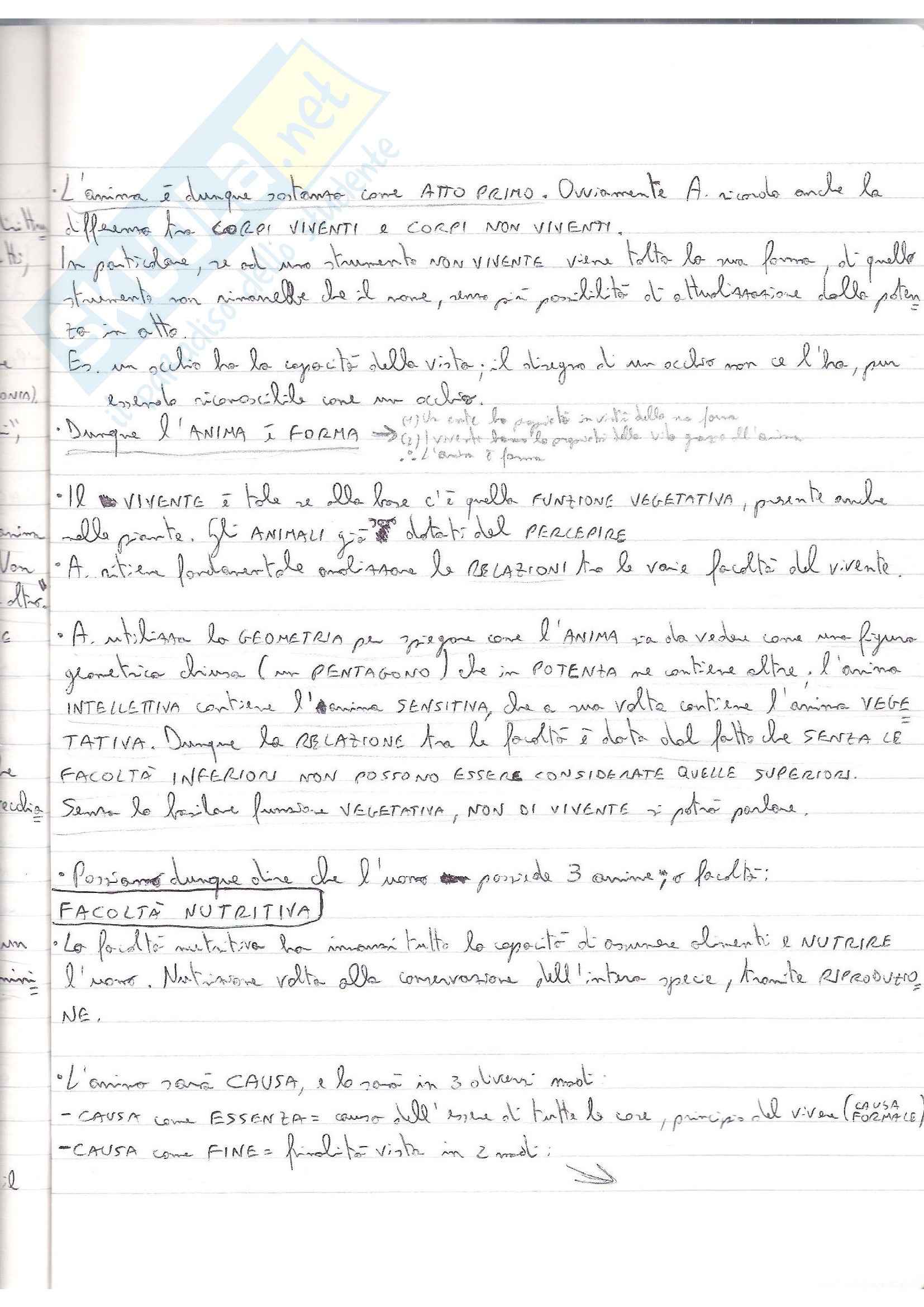 De Anima di Aristotele, Antropologia filosofica Pag. 6
