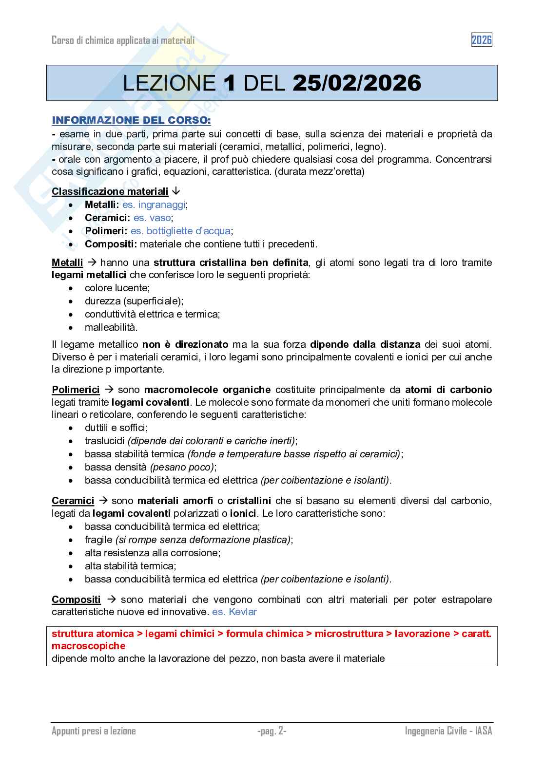 Chimica applicata ai materiali - appunti Pag. 2