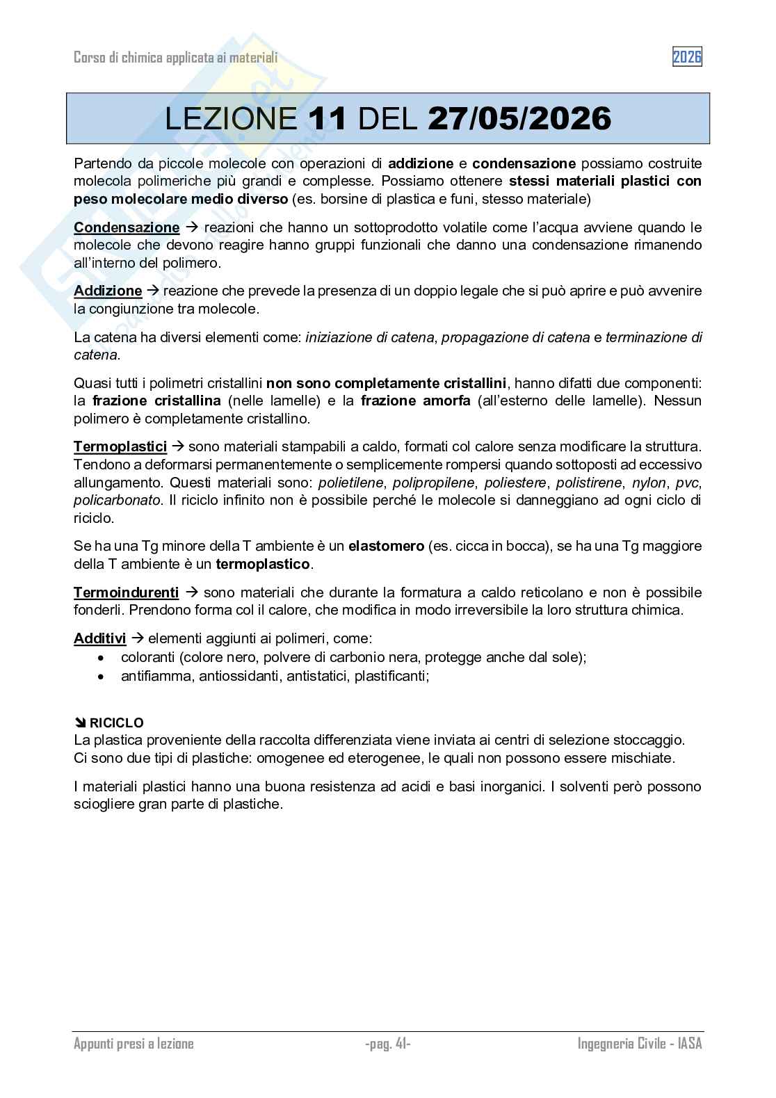 Chimica applicata ai materiali - appunti Pag. 41