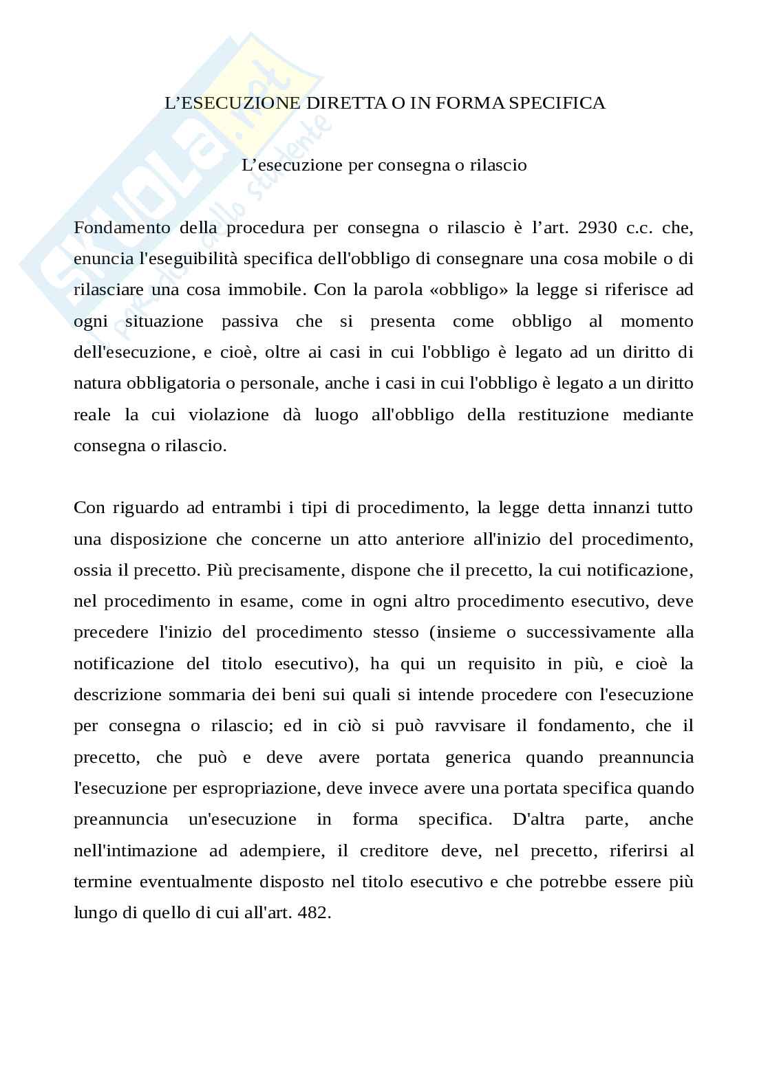 Esecuzione diretta e non Pag. 1