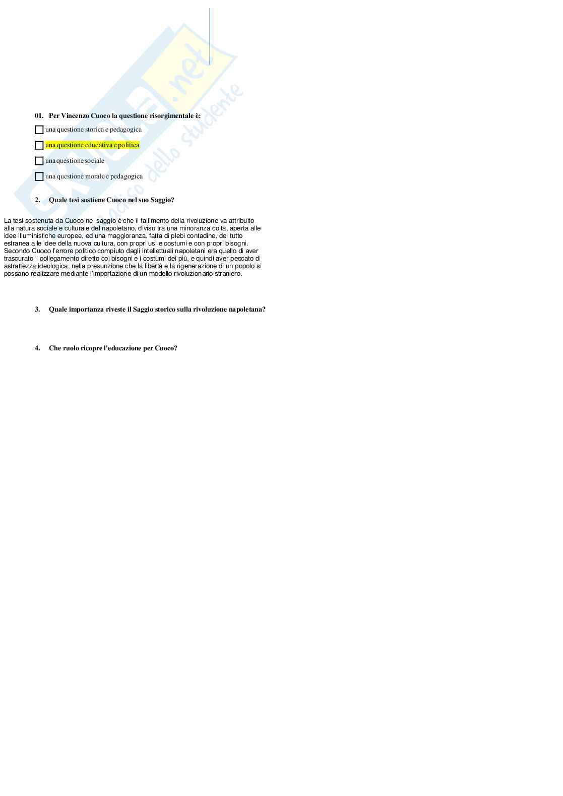 Paniere multiple e qualche aperta Storia della pedagogia Pag. 86