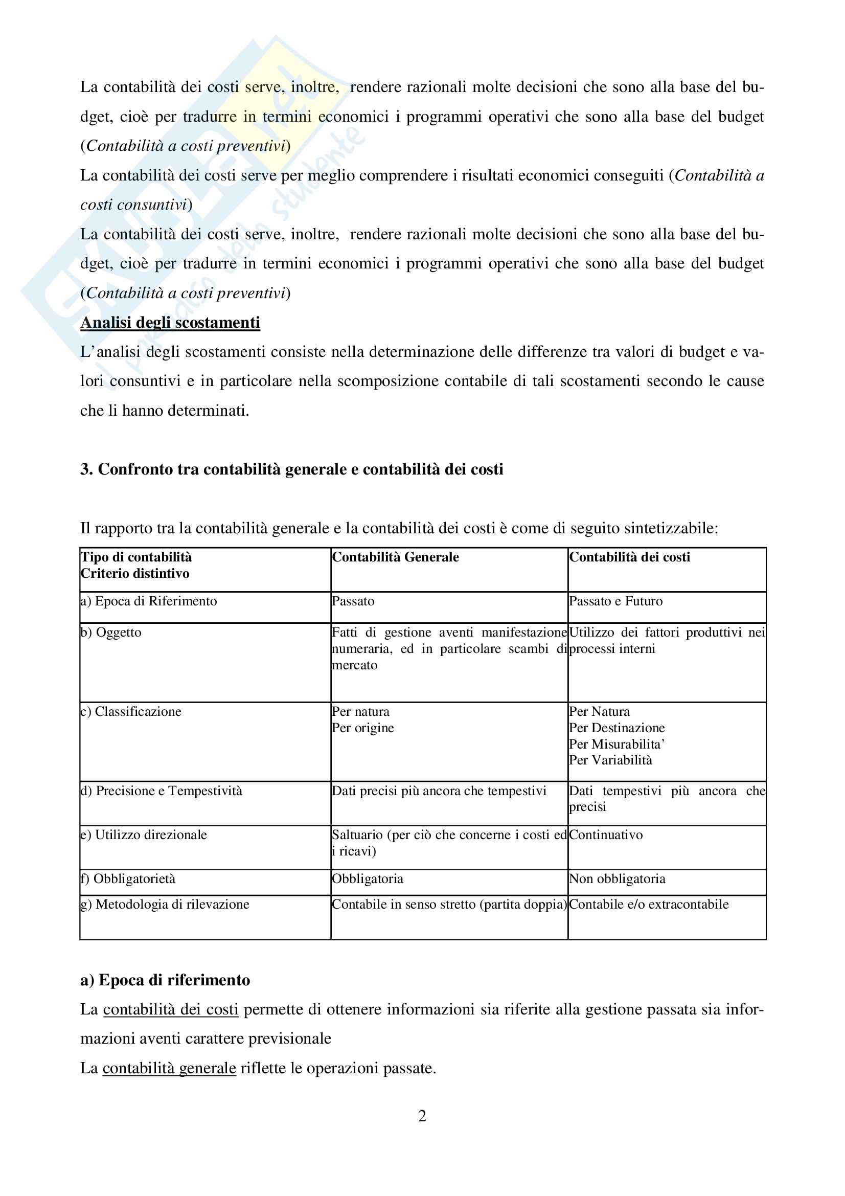 Economia aziendale - Contabilità dei costi Pag. 2