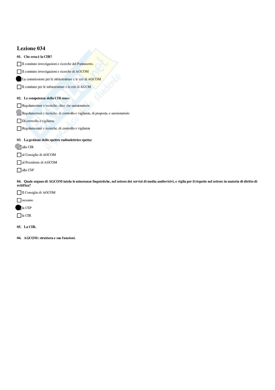 Paniere Diritto dell'informazione e della comunicazione - Risposte multiple - aggiornato (2025) Pag. 36