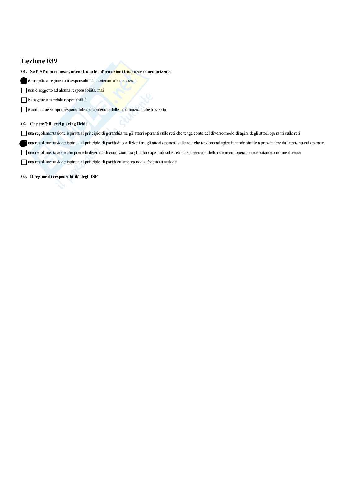 Paniere Diritto dell'informazione e della comunicazione - Risposte multiple - aggiornato (2025) Pag. 41