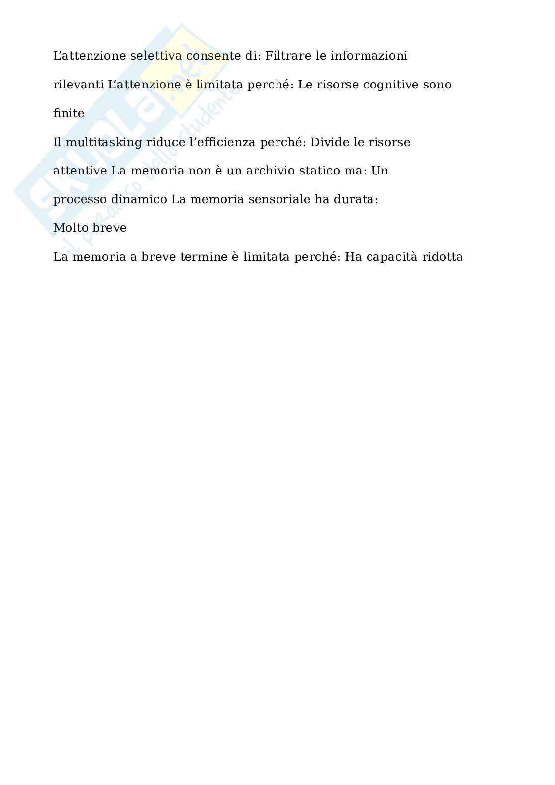 Paniere Psicologia generale. Aggiornato e completo. In ordine Pag. 2