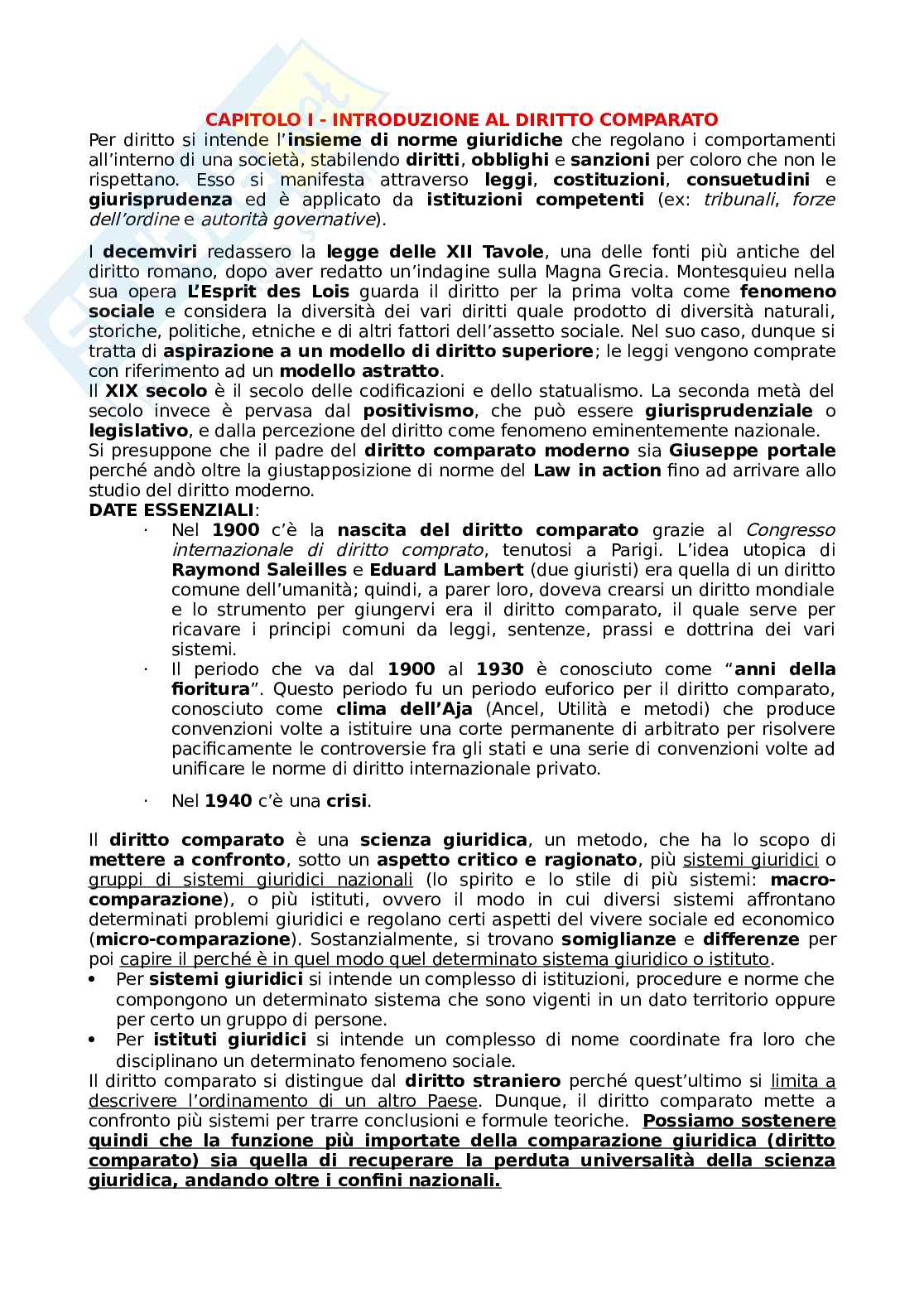 Sistemi giuridici comparati  Pag. 1