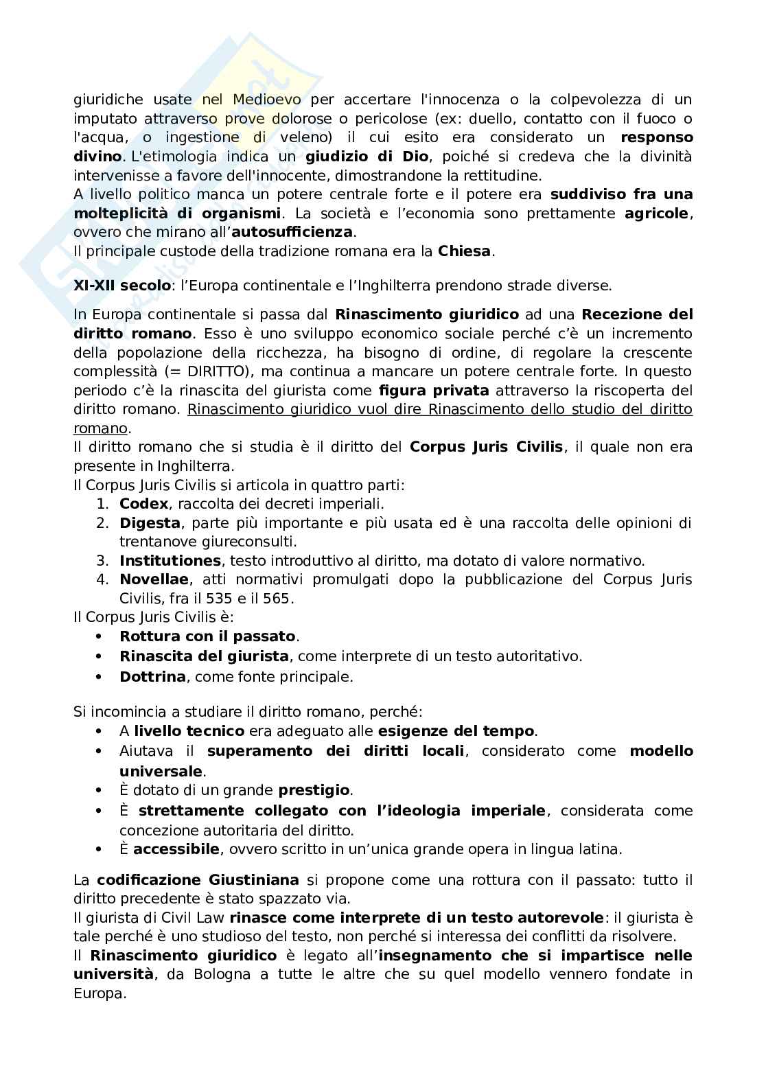 Sistemi giuridici comparati  Pag. 11