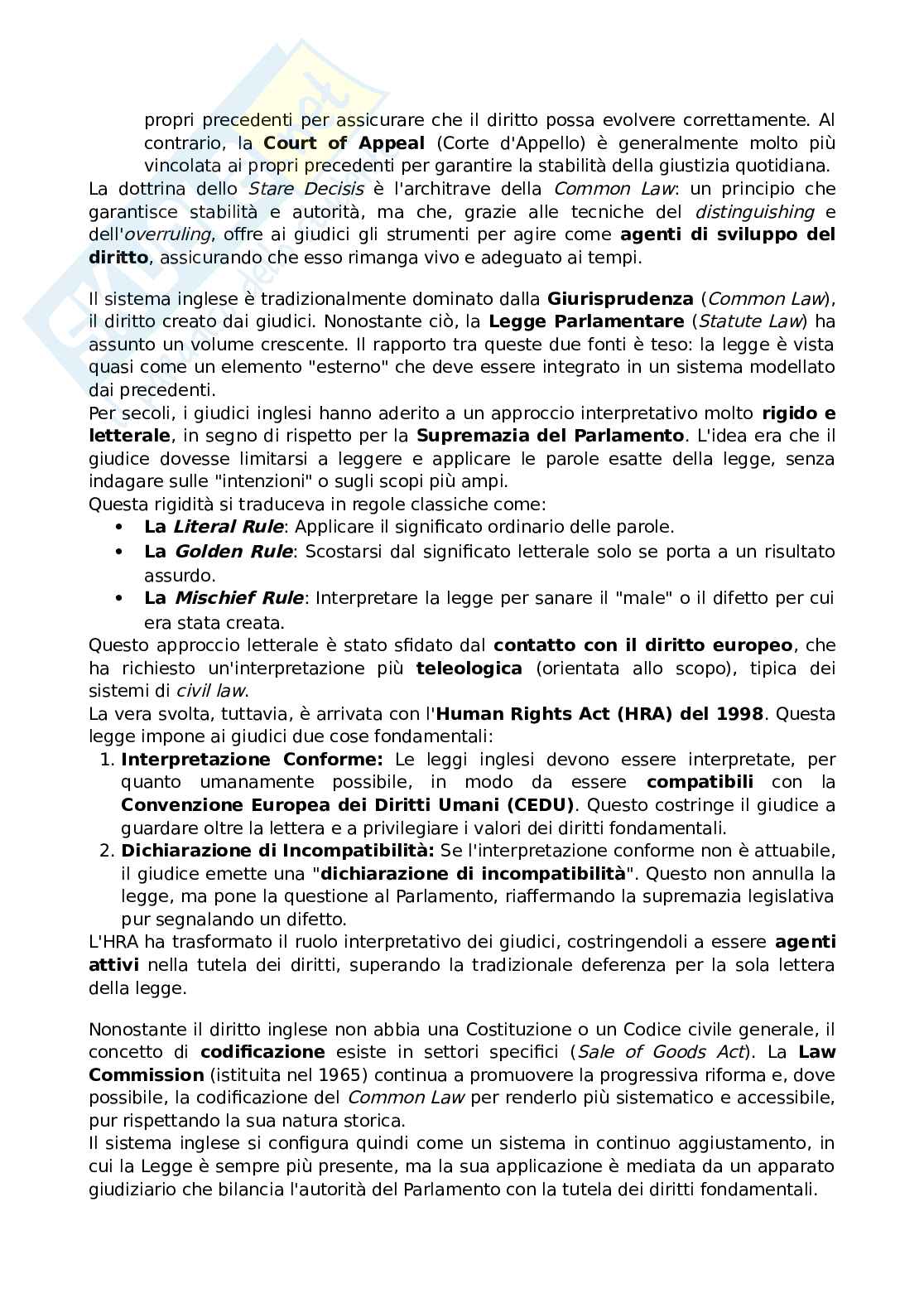 Sistemi giuridici comparati  Pag. 51