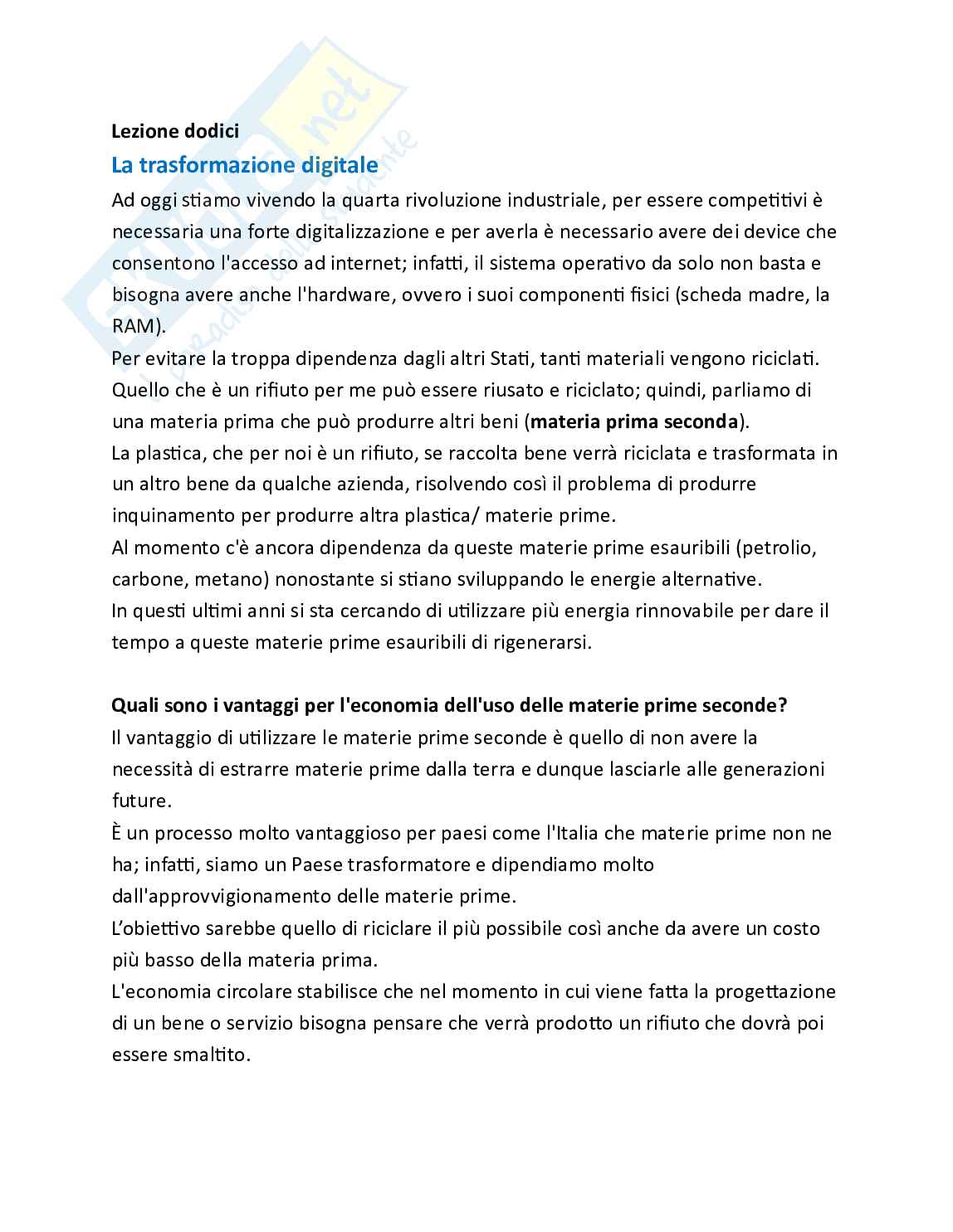 Risorse e ambiente - Parte 5 - Digitalizzazione, economia circolare e responsabilità ambientale Pag. 1