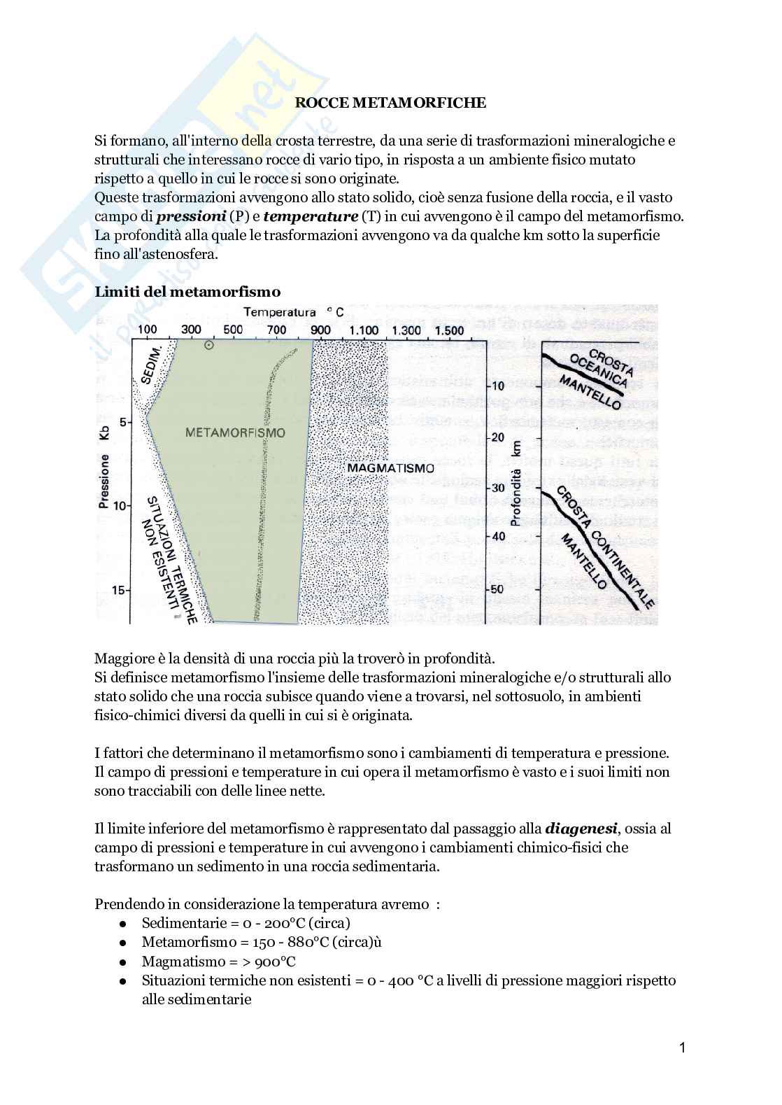 Rocce metamorfiche Pag. 1