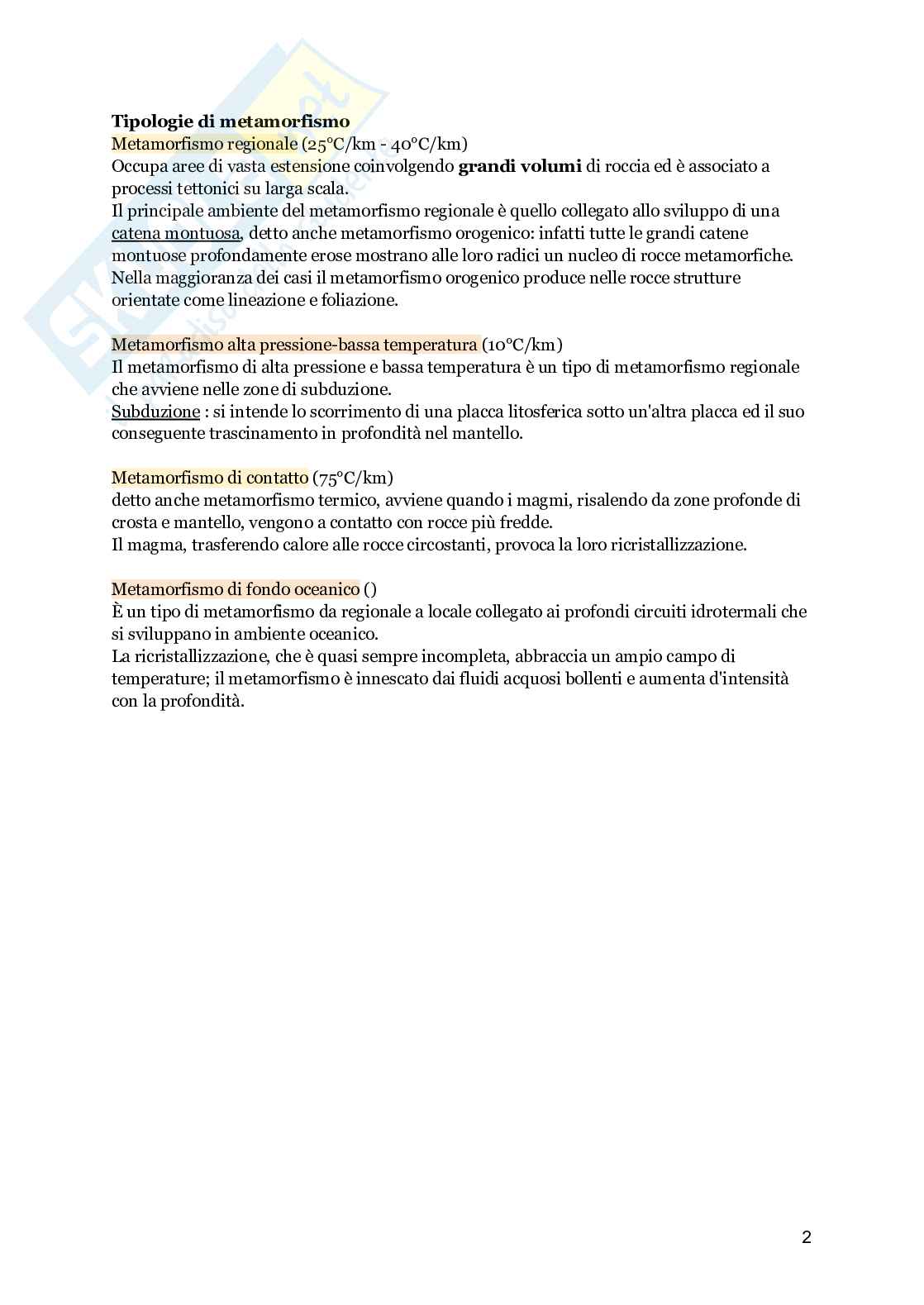 Rocce metamorfiche Pag. 2