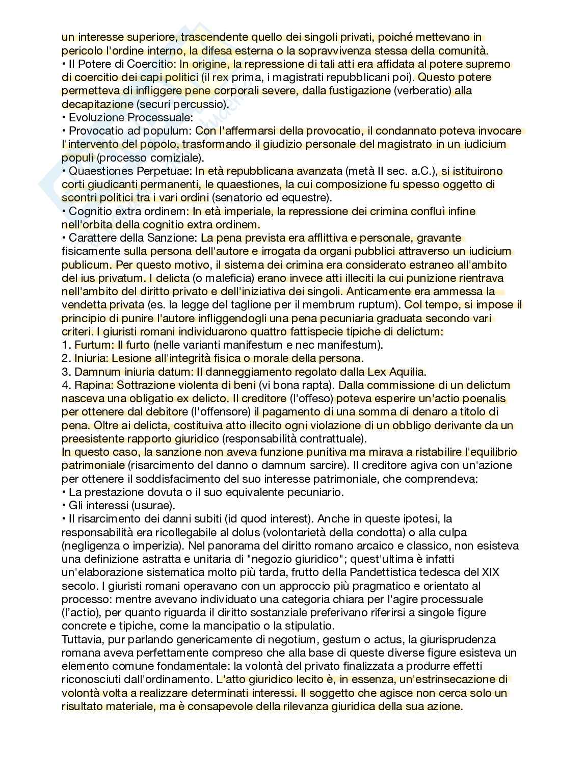 Riassunto esame Diritto romano, Prof. Longo Rosaria, libro consigliato Profili istituzionali di diritto privato romano, Nicosia  Pag. 2