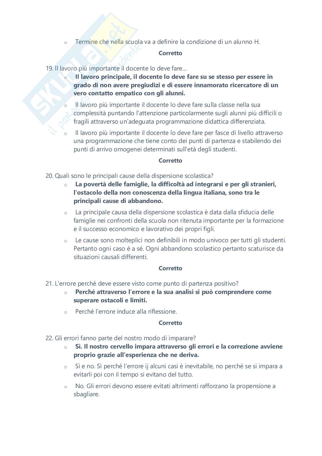 Risposte Corrette Strumenti Informatici Innovativi per la Didattica  Pag. 6