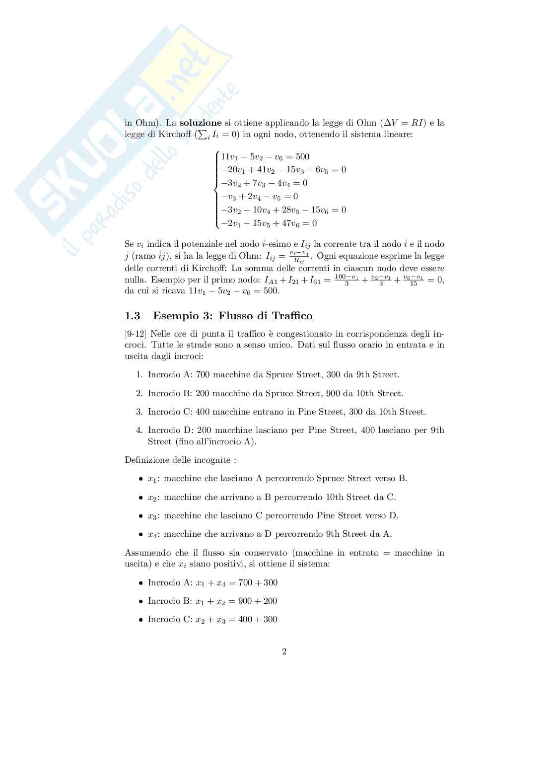 Sistemi di equazioni lineari Pag. 2