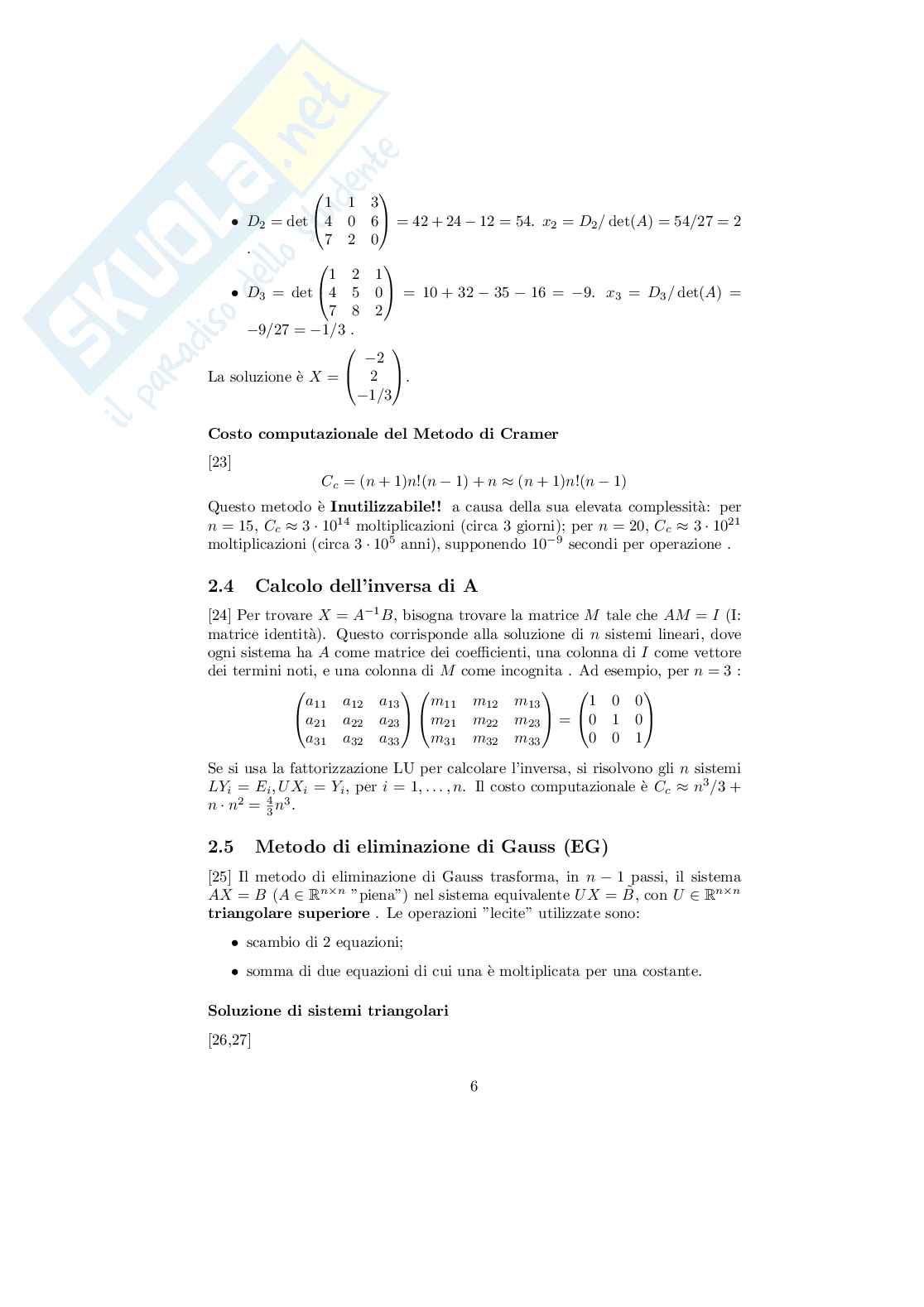 Sistemi di equazioni lineari Pag. 6