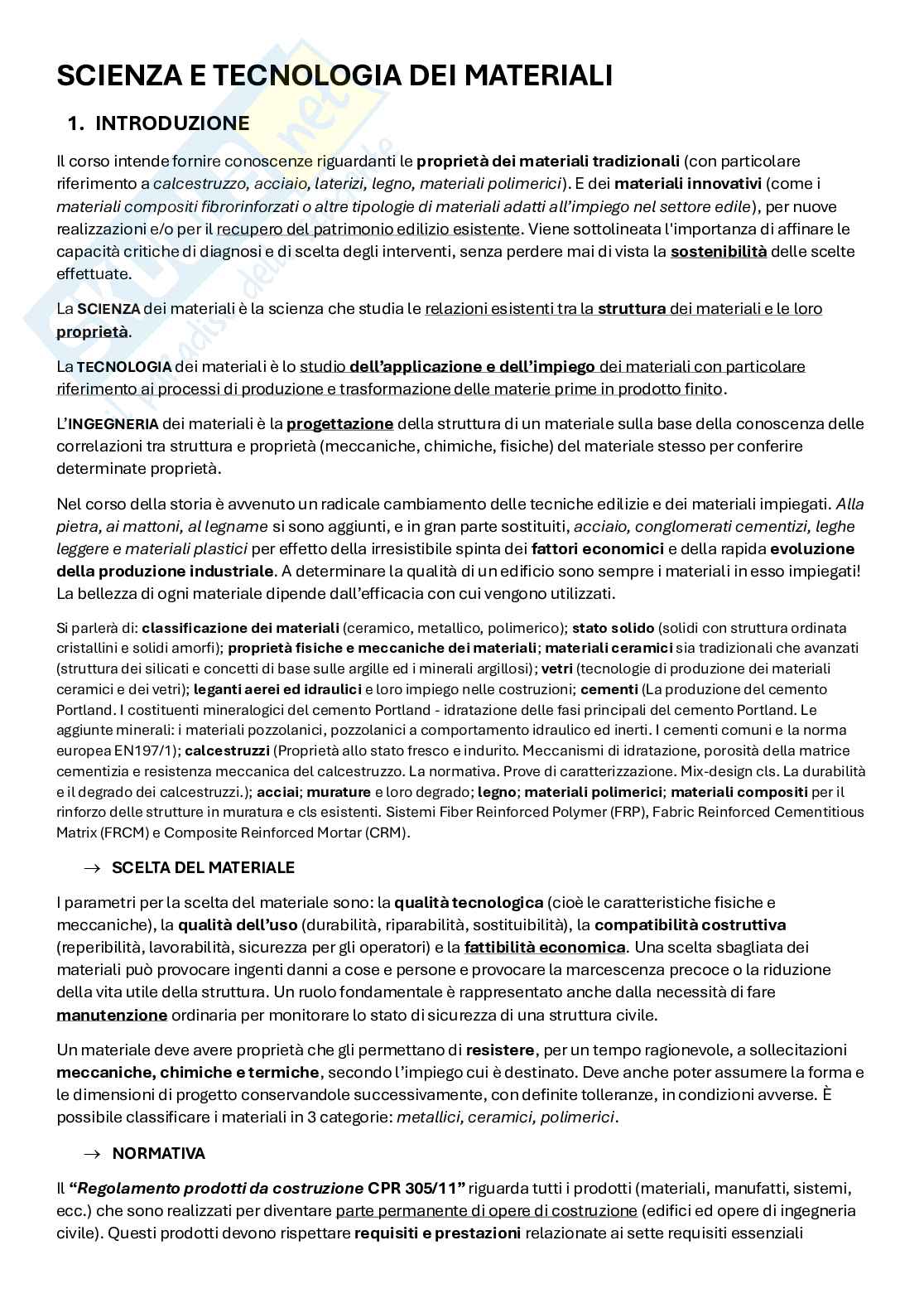 Teoria Scienza e tecnologia dei materiali Pag. 1