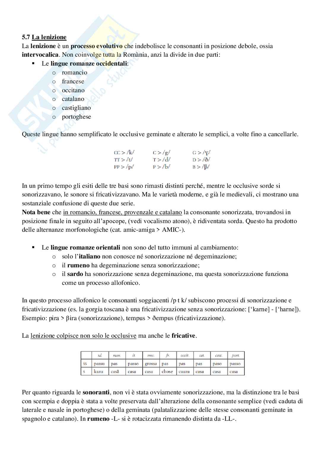 Riassunto esame Filologia Romanza, prof. Barbato, libro consigliato Le lingue romanze. Profilo storico comparativo Pag. 26