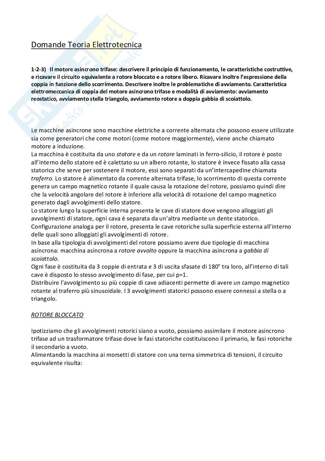 Risposte Elettrotecnica Pag. 1