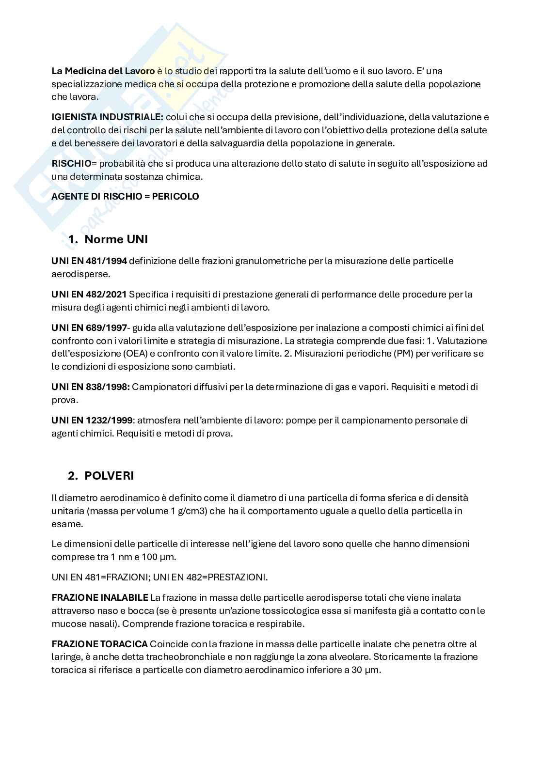 Appunti di Igiene e organizzazione del lavoro Pag. 1