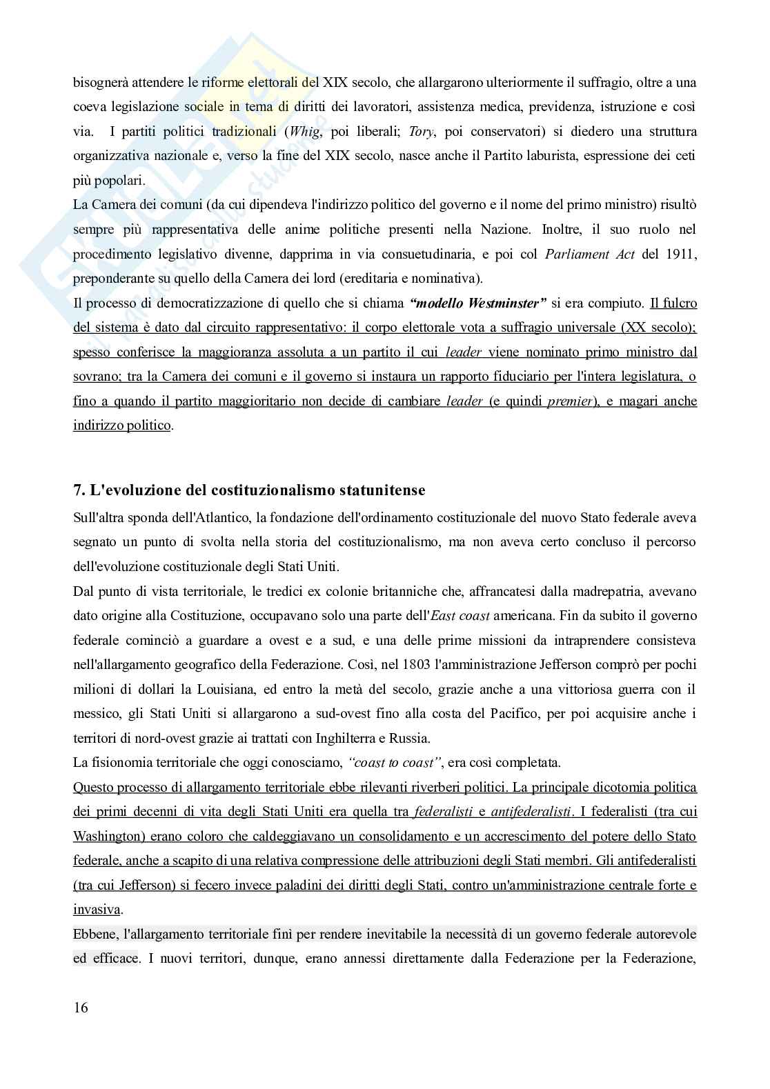 Riassunto esame Diritto privato comparato, Prof. Martinelli Claudio, libro consigliato Diritto pubblico comparato - Le democrazie stabilizzate (2^edizione, 2022), Frosini Pag. 16