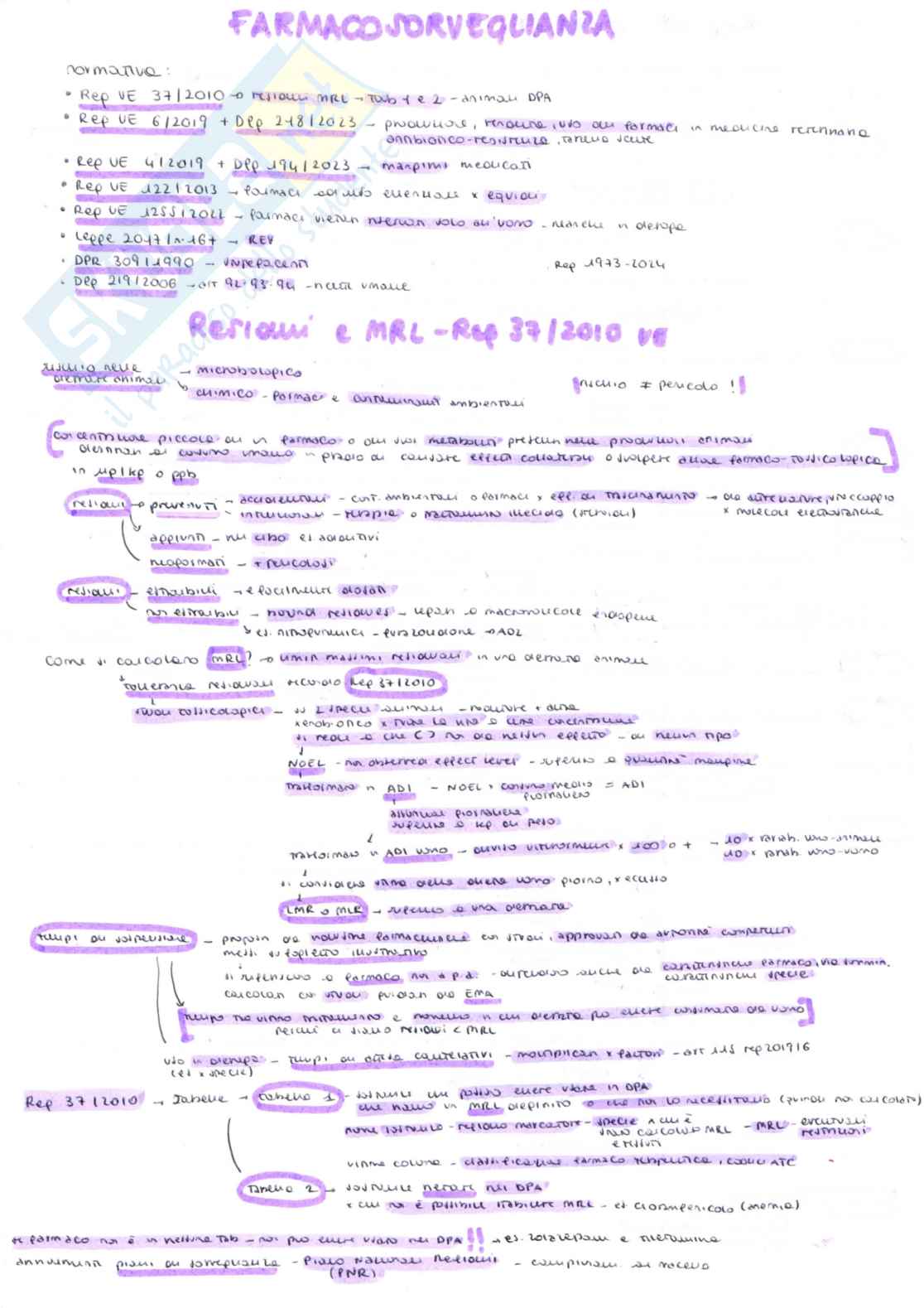 Farmacosorveglianza veterinaria - Appunti schematizzati scritti a mano e colorati Pag. 2