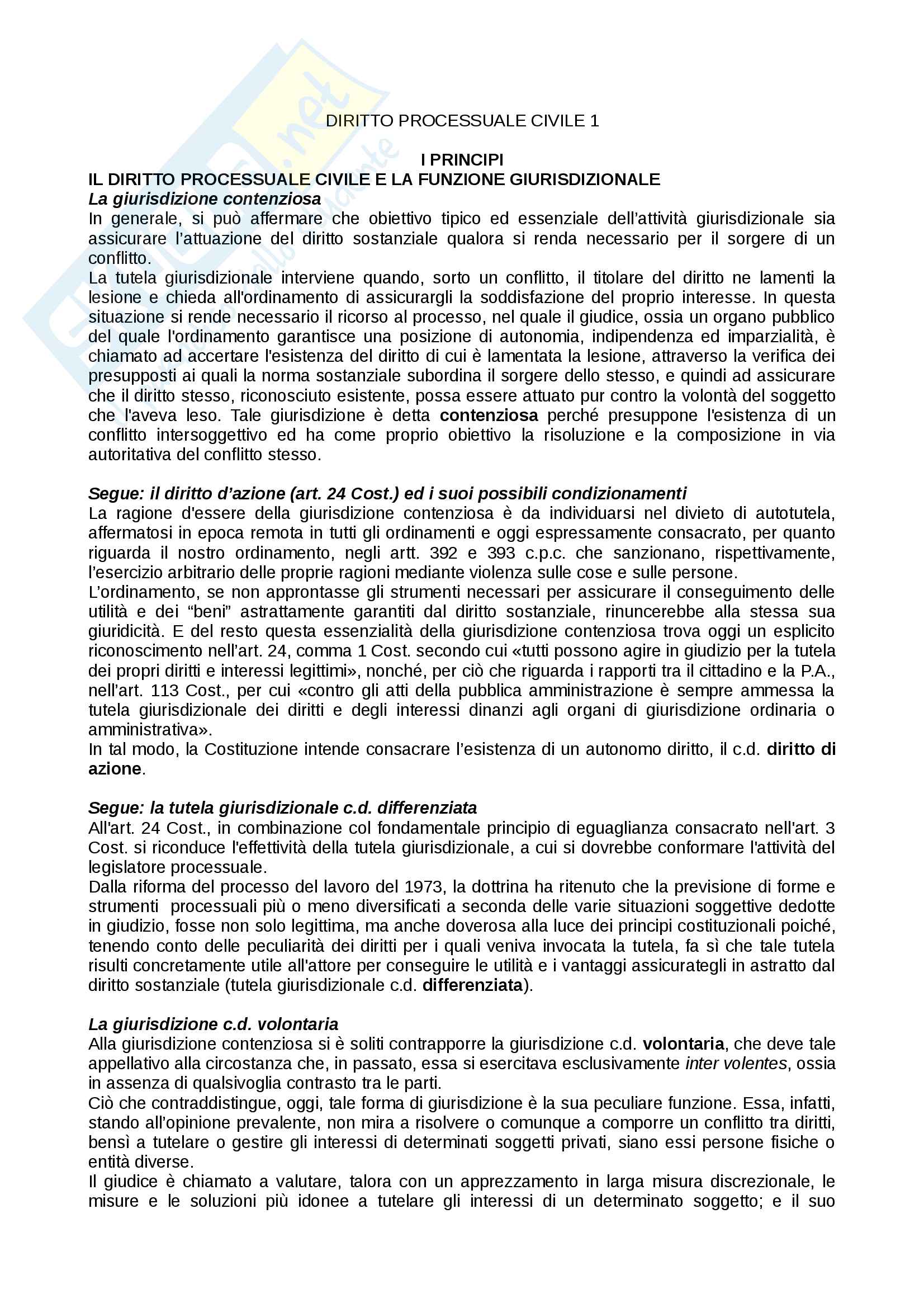 Diritto Processuale Civile Parte Prima Pag. 1