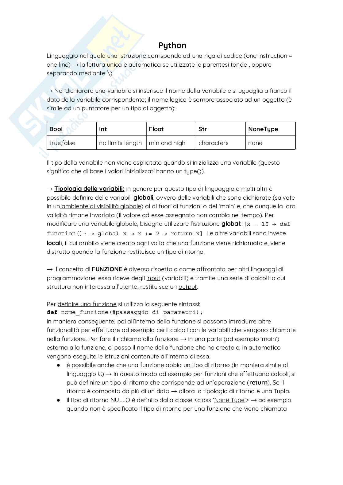 Appunti - Schematizzazione - Laboratorio di bioingegneria informatica Pag. 1