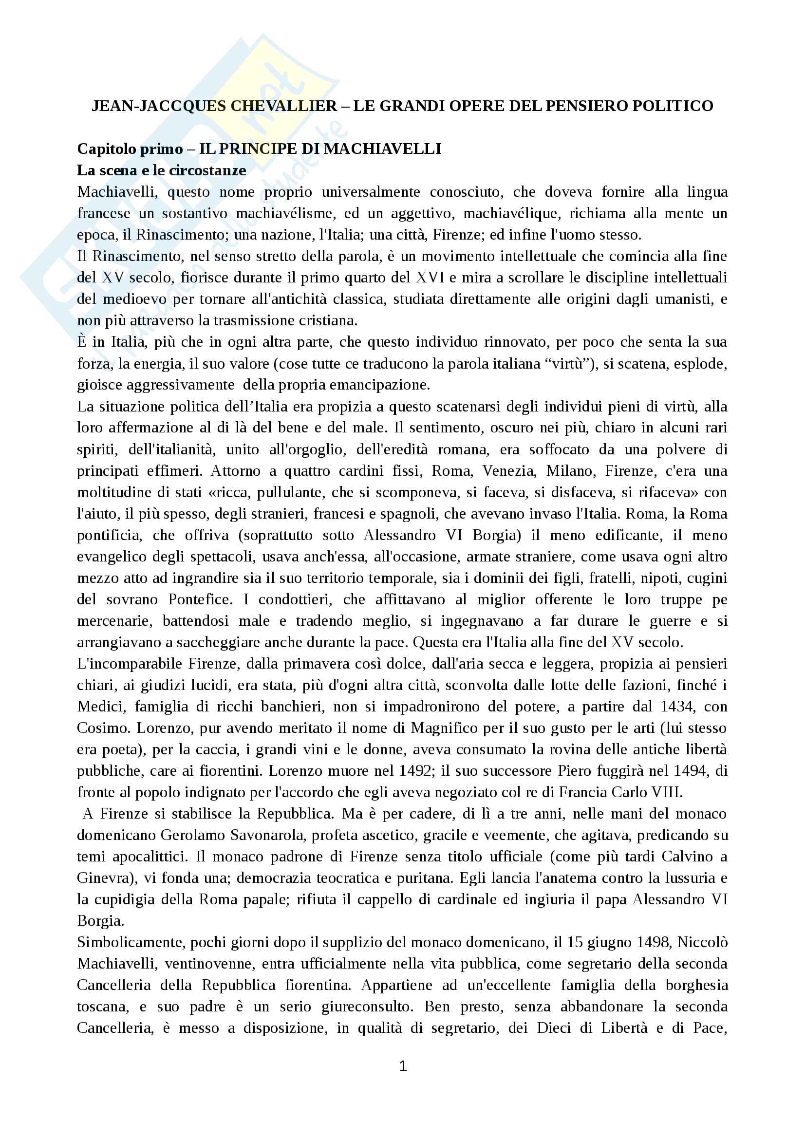 Chevallier Le Grandi Opere Del Pensiero Politico