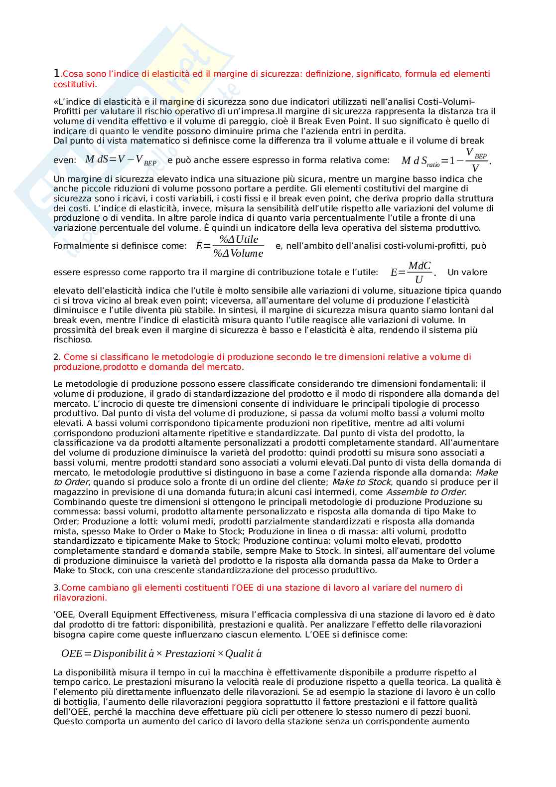 Appunti orale Impianti industriali Pag. 1