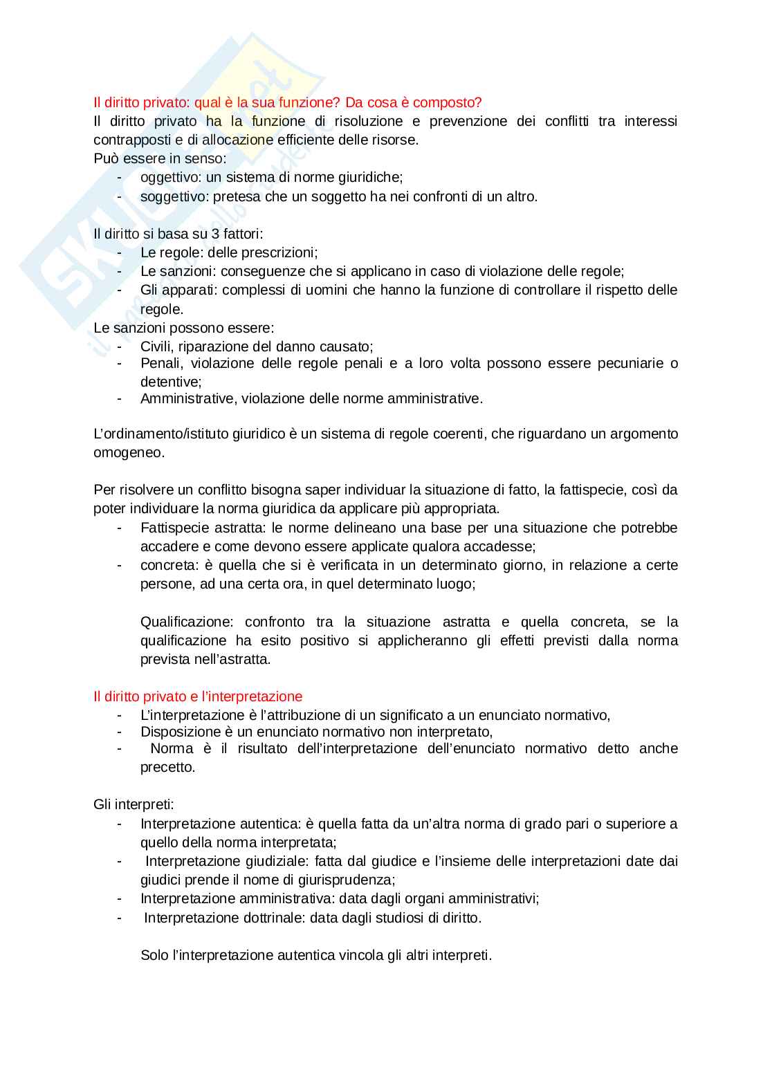 Appunti esame intero Diritto privato Pag. 1