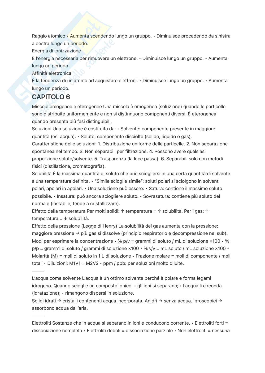 Riassunto esame Chimica, Prof. Sportelli Mario, libro consigliato Chimica e propedeutica biochimica, Zanichelli Pag. 11