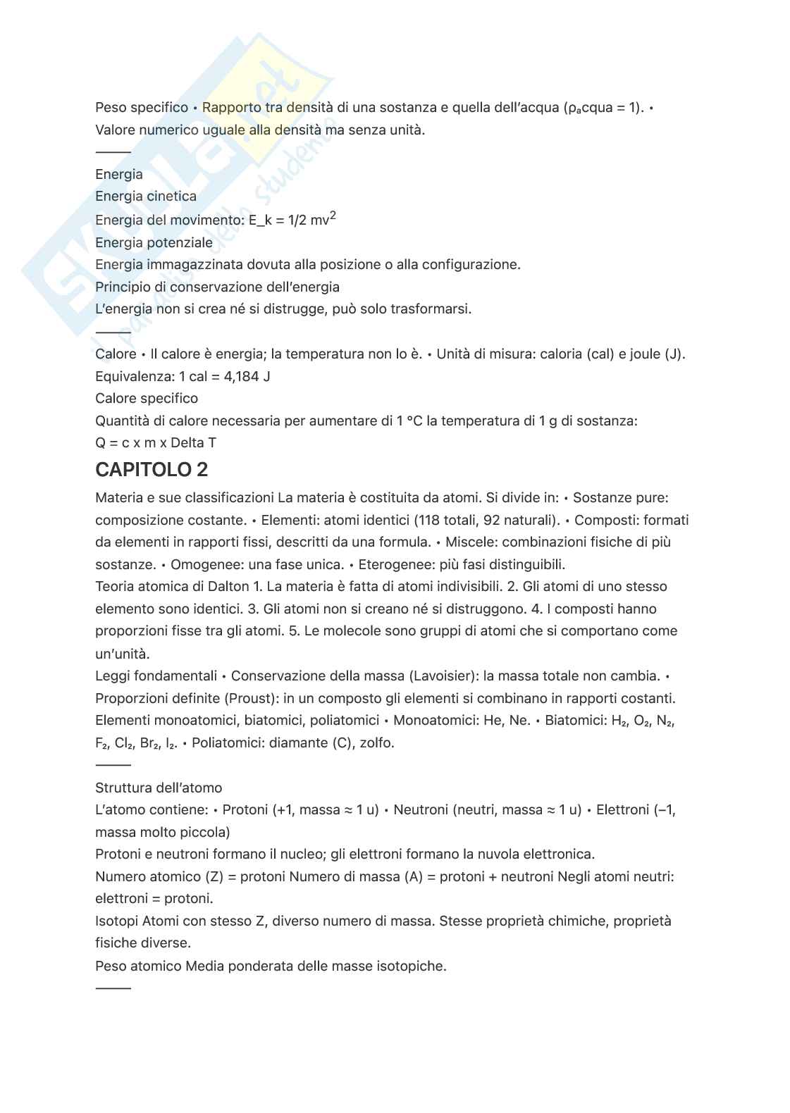 Riassunto esame Chimica, Prof. Sportelli Mario, libro consigliato Chimica e propedeutica biochimica, Zanichelli Pag. 2