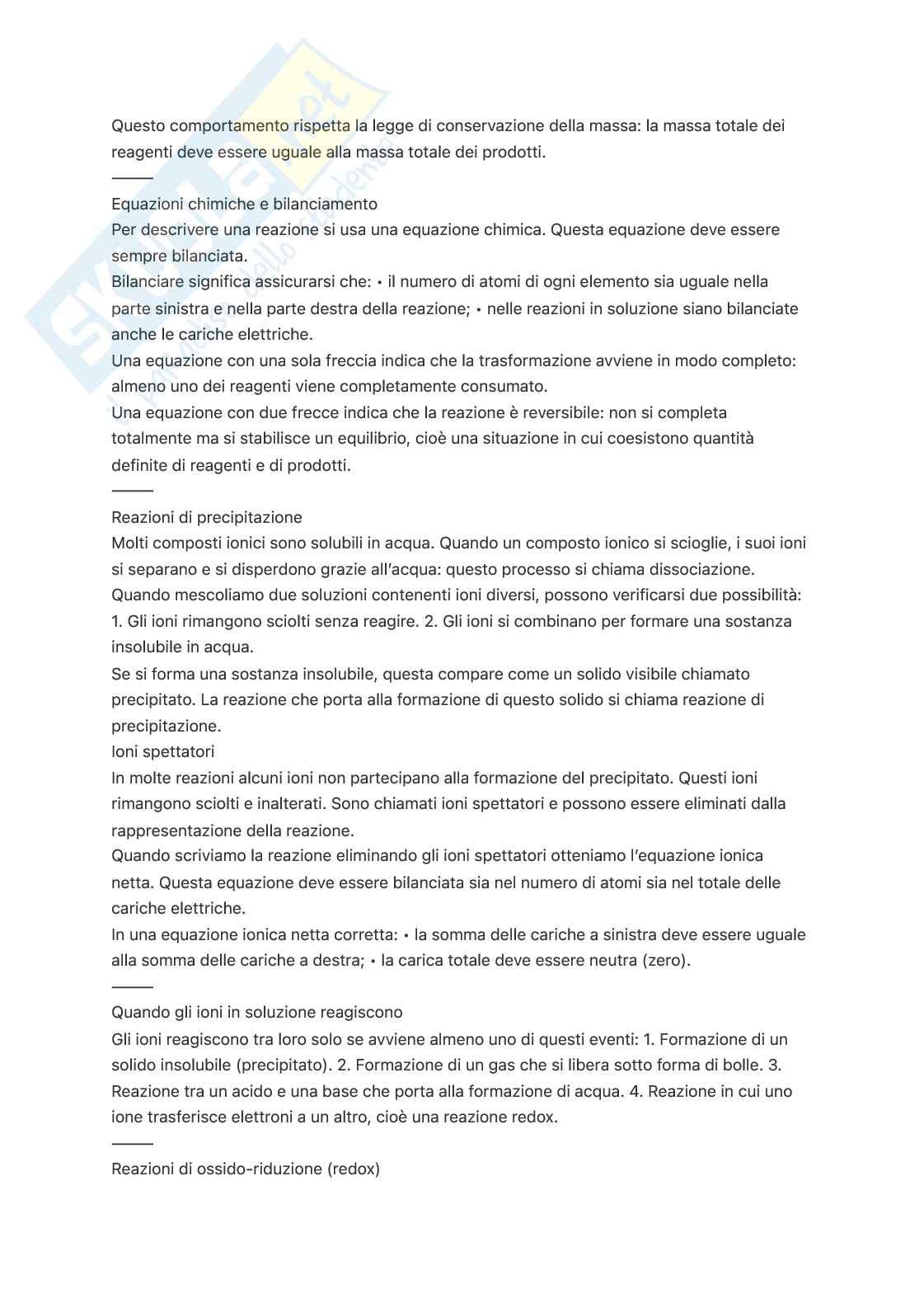 Riassunto esame Chimica, Prof. Sportelli Mario, libro consigliato Chimica e propedeutica biochimica, Zanichelli Pag. 6