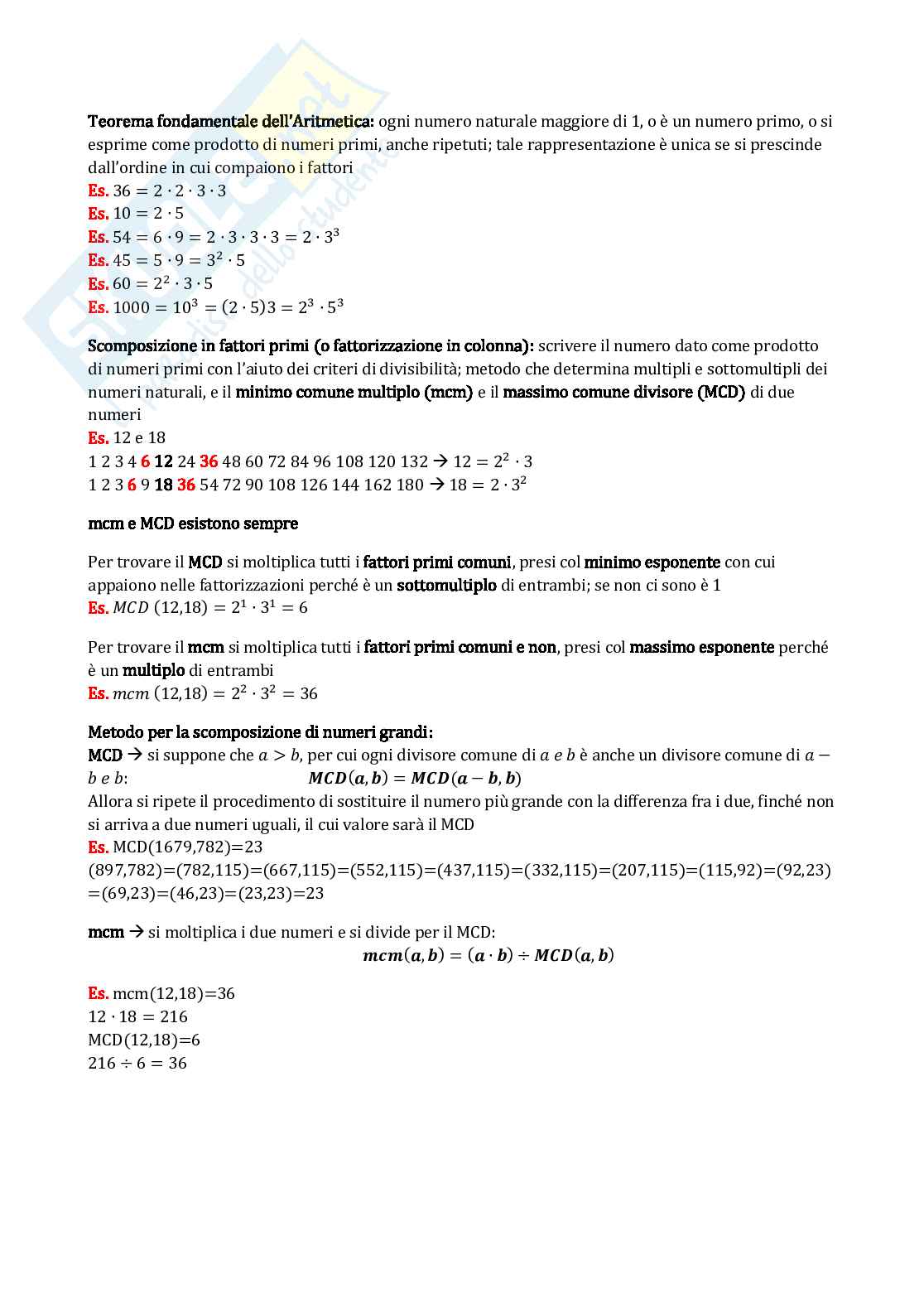 Matematica per la formazione di base (B024358) - Preparazione esame: teoria e esercizi | SFP Notes Vol. 24 Pag. 11
