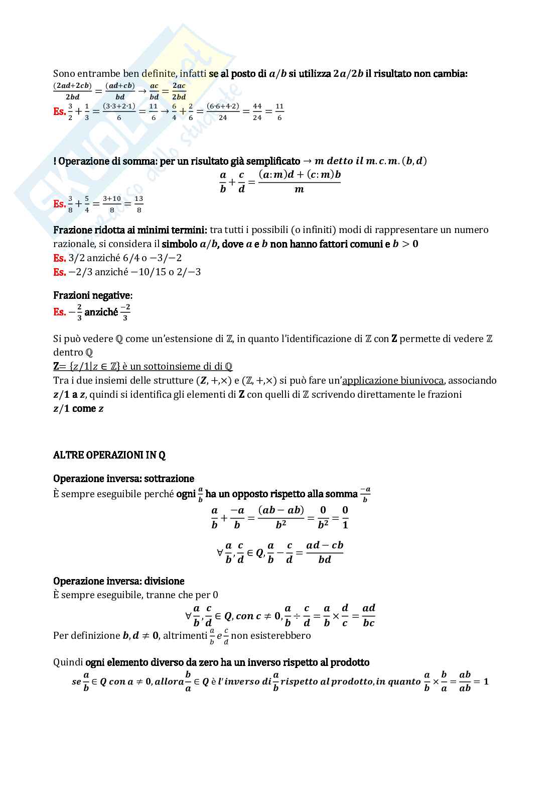 Matematica per la formazione di base (B024358) - Preparazione esame: teoria e esercizi | SFP Notes Vol. 24 Pag. 21